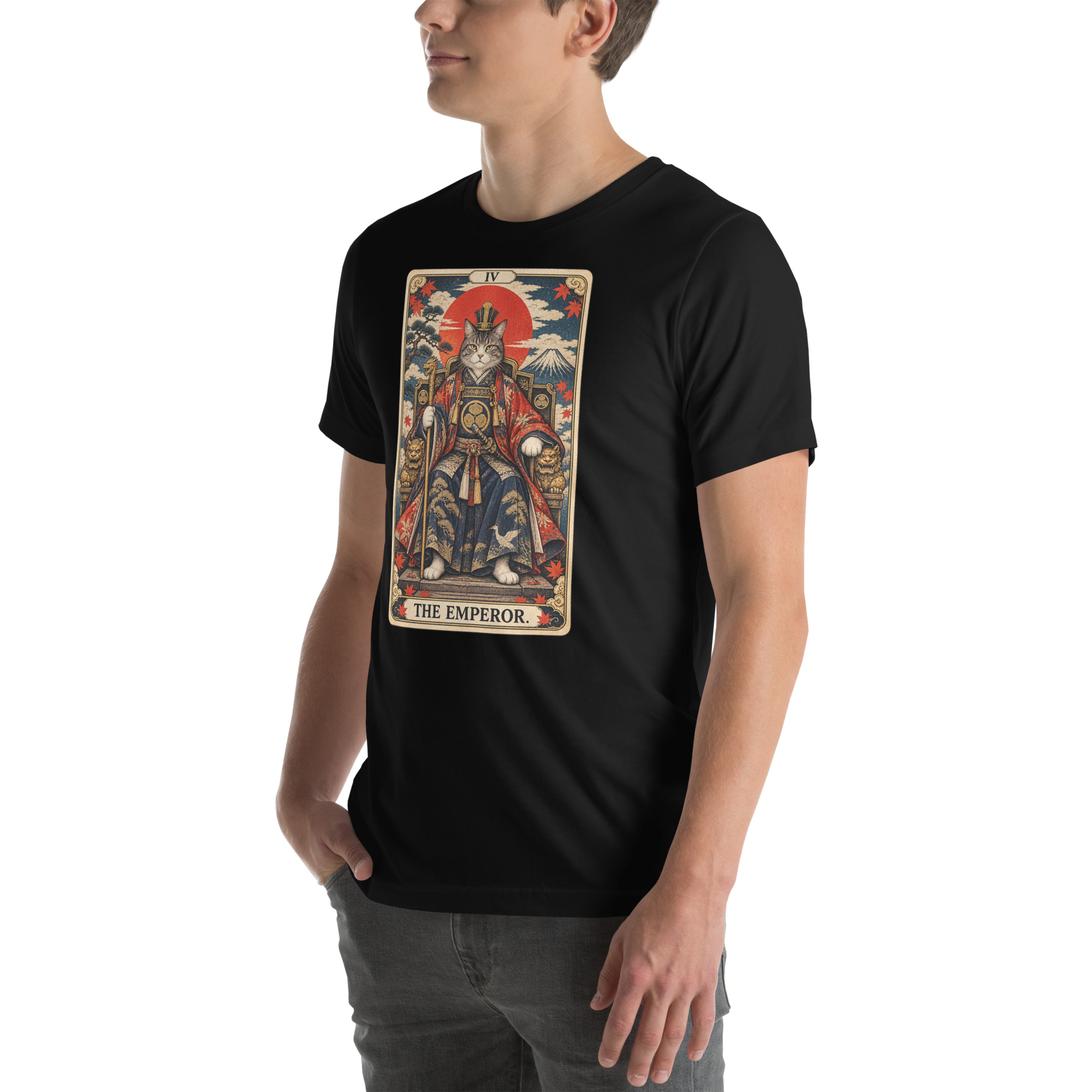The Emperor Samurai Cat Tarot Card Japanese Art, Japanese Art Tee, Mythology Gift - Image 5