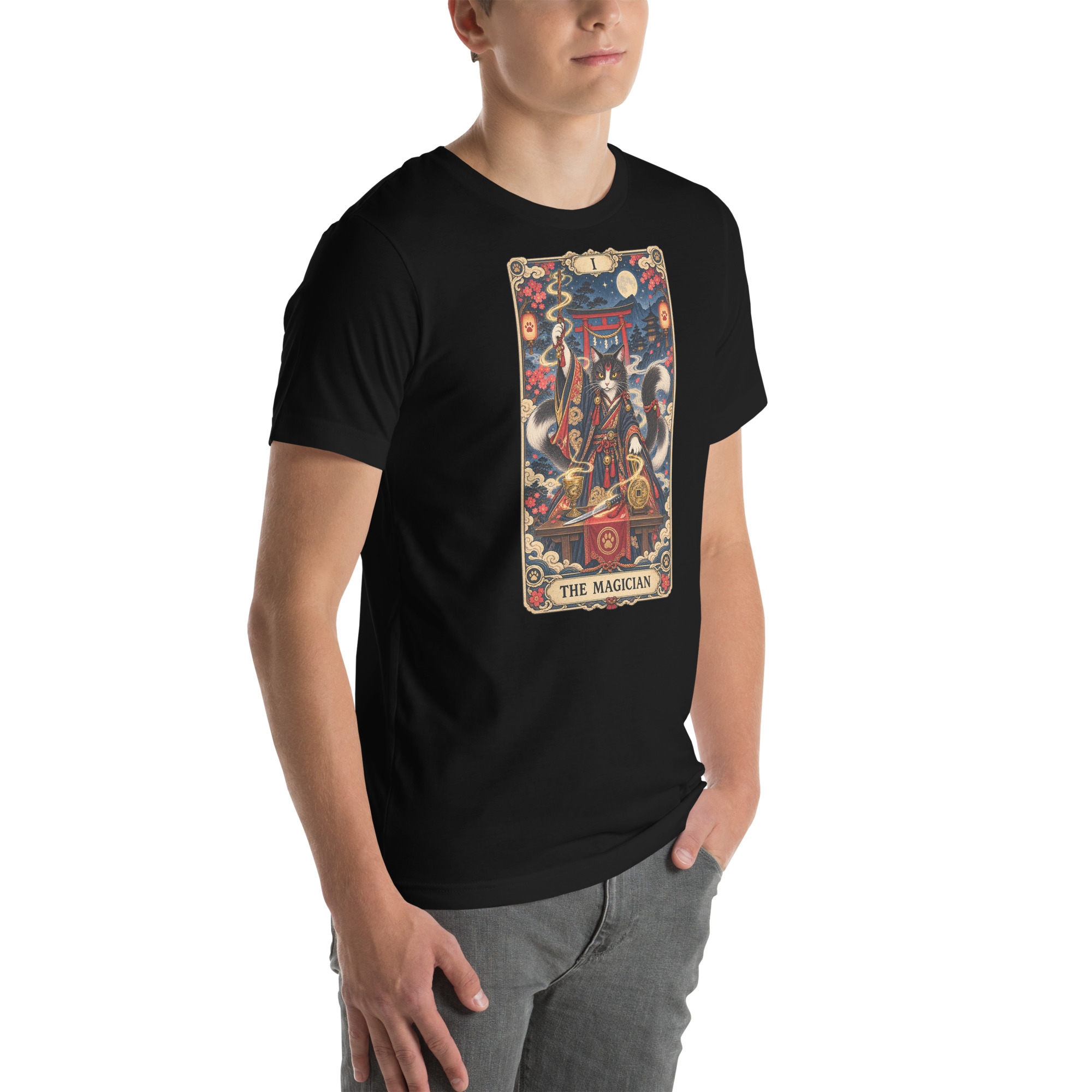 The Magician Bakeneko Cat Tarot Japanese Yokai Art, Japanese Art Tee, Mythology Gift - Image 97