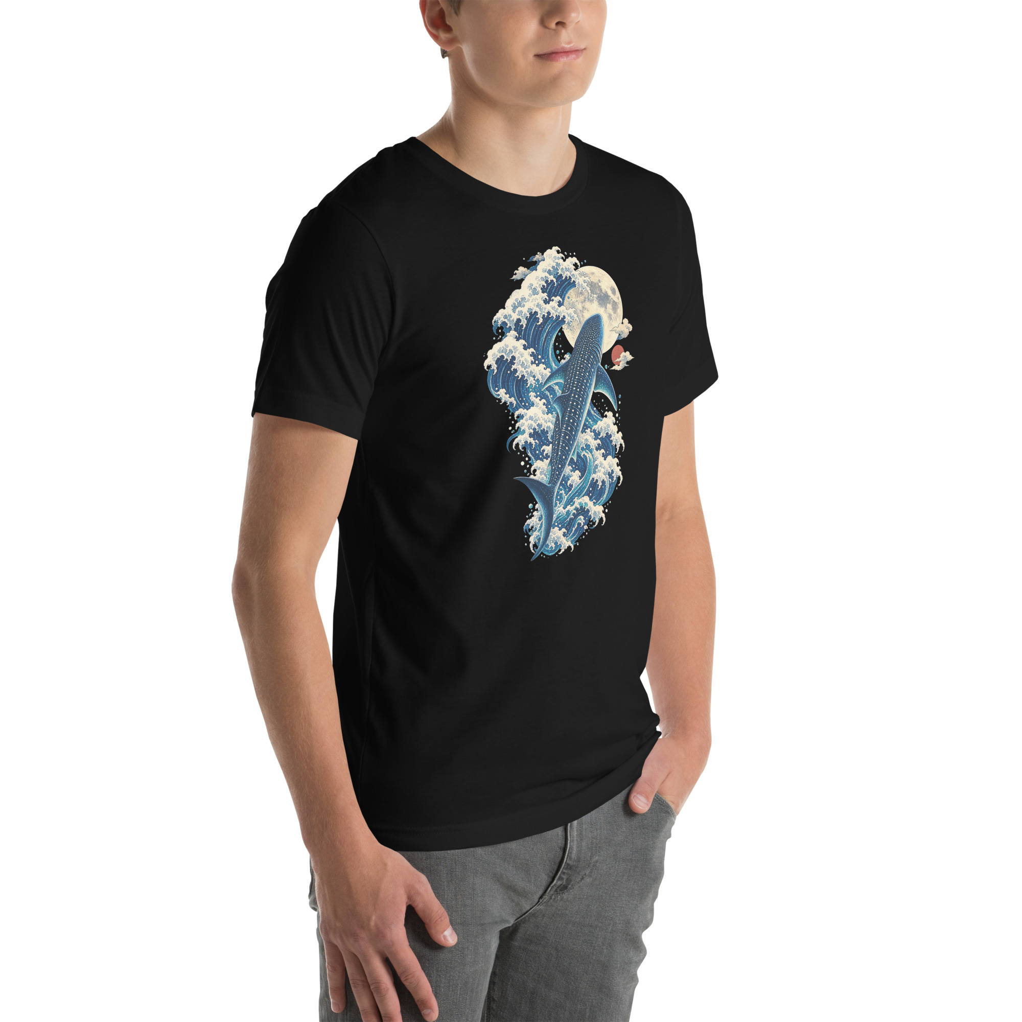 Whale Shark Great Wave Moon Japanese Art, Japanese Art Tee, Mythology Gift - Image 122