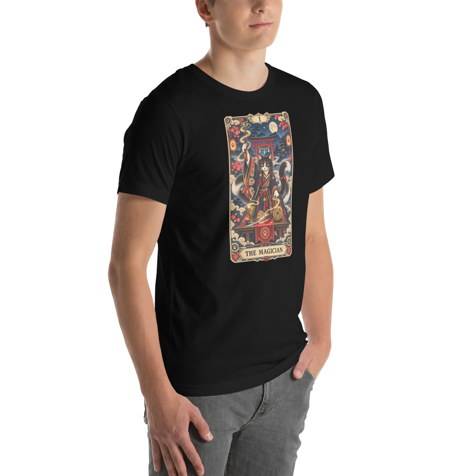 The Magician Bakeneko Cat Tarot Japanese Yokai Art, Japanese Art Tee, Mythology Gift - Image 122