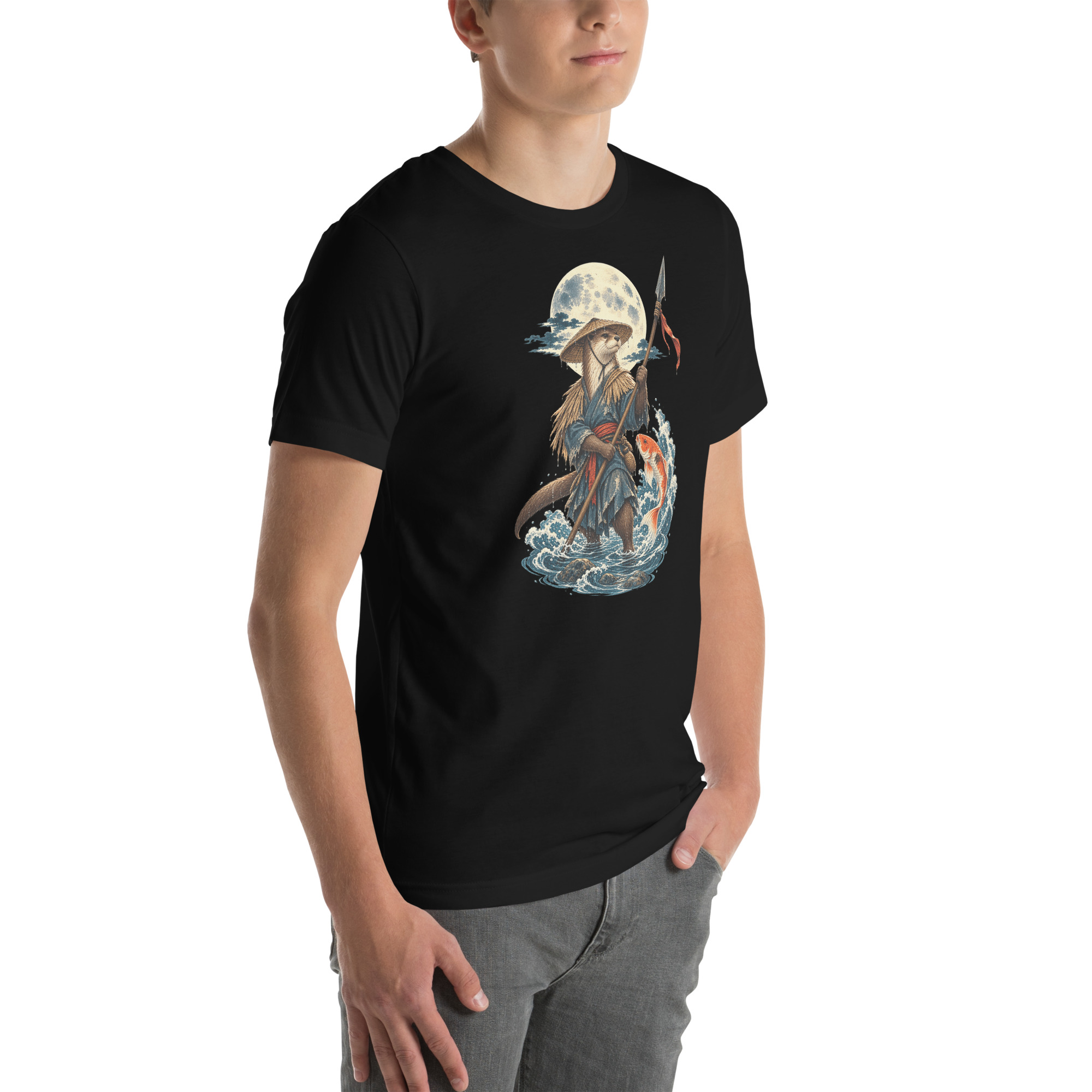 Otter Koi Fisher Moon Japanese River Animal Art - Image 19