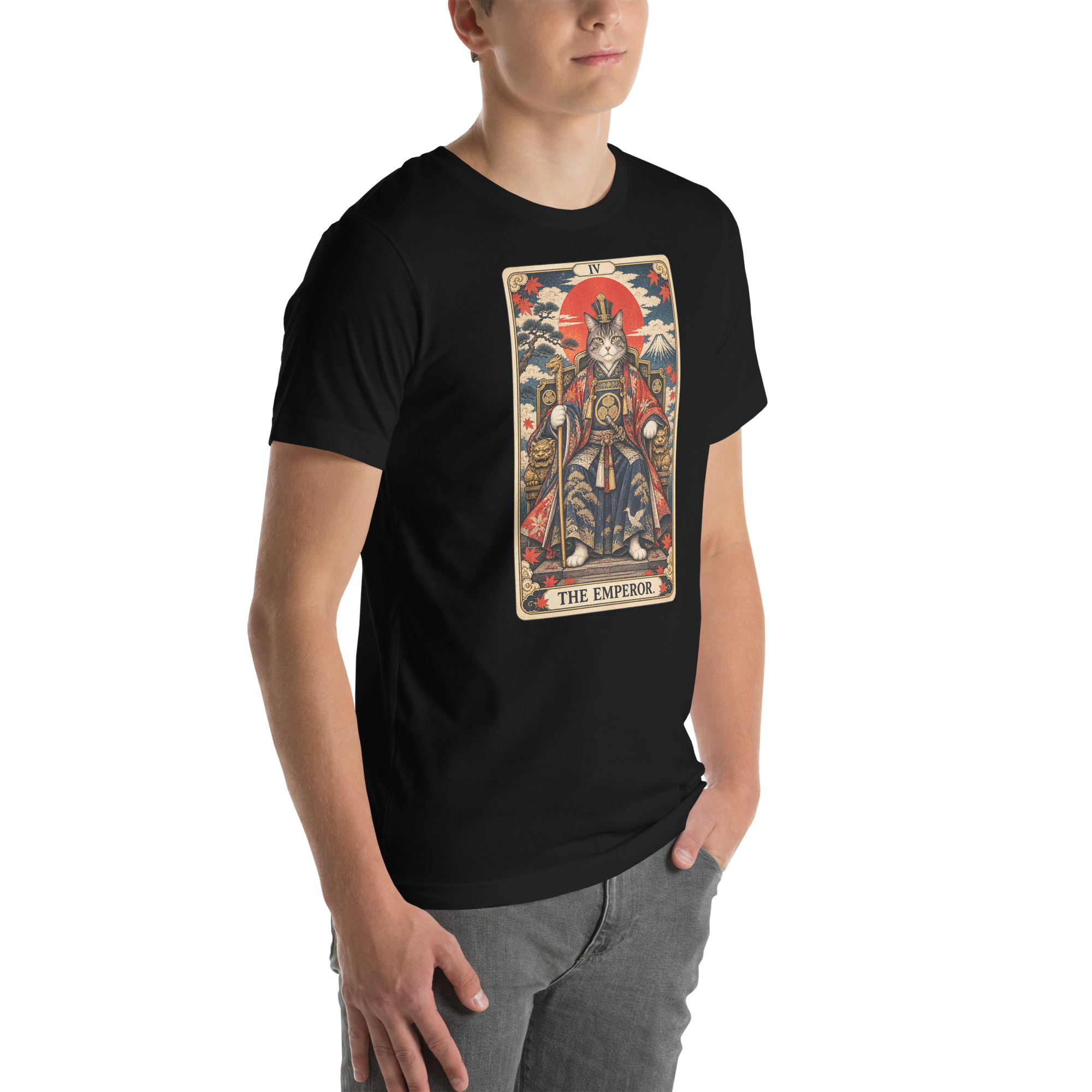 The Emperor Samurai Cat Tarot Card Japanese Art, Japanese Art Tee, Mythology Gift - Image 7