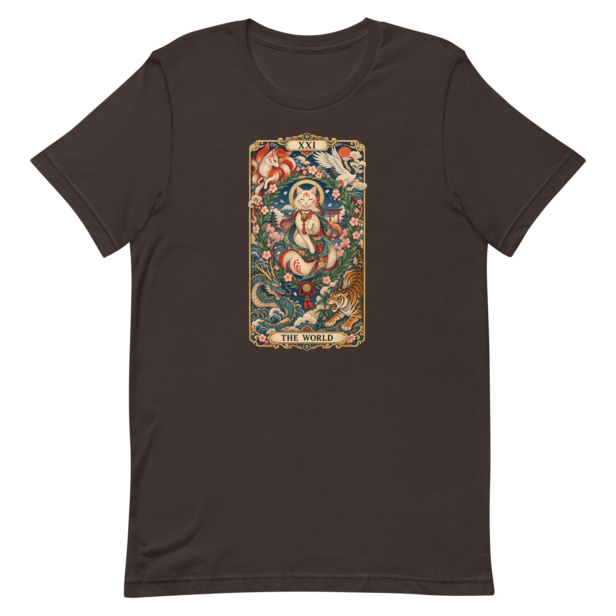 The World Shrine Cat Tarot Japanese Art T-Shirt - Image 8