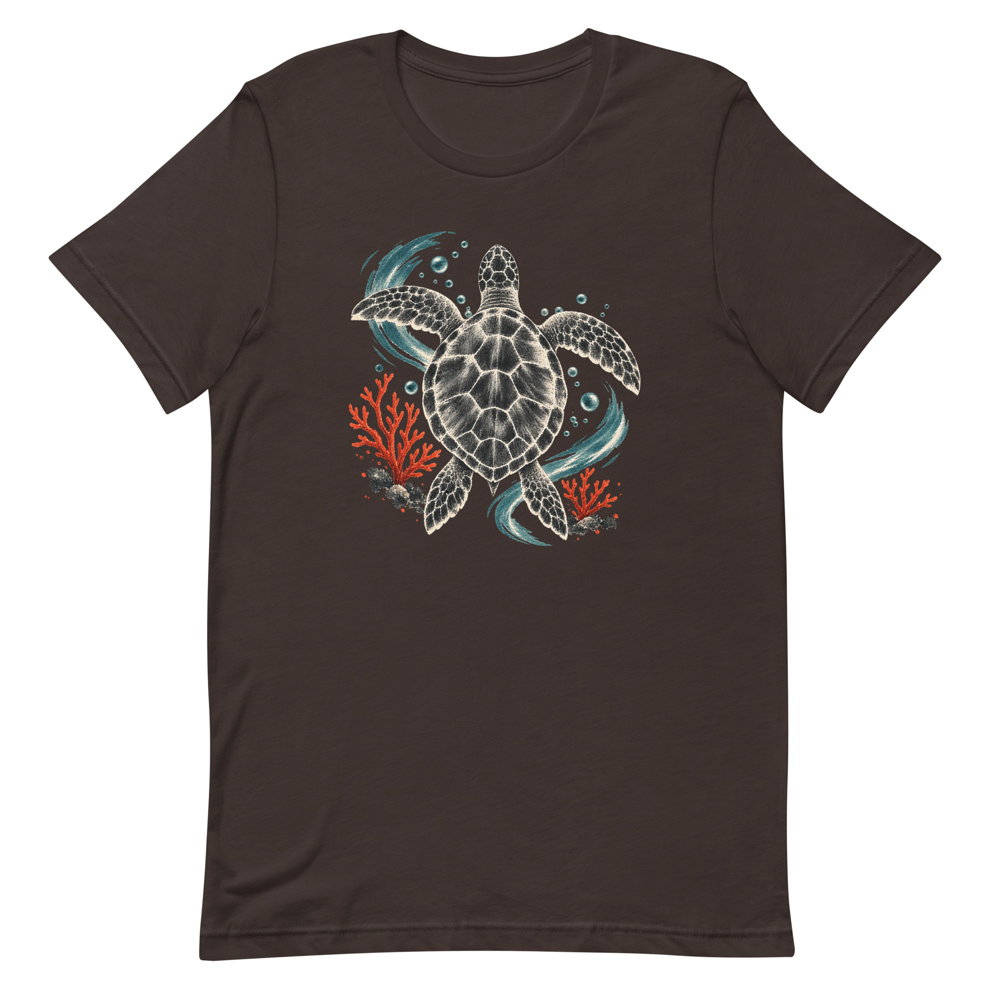 Gyotaku Sea Turtle Coral Japanese Print Art, Japanese Art Tee, Mythology Gift - Image 10