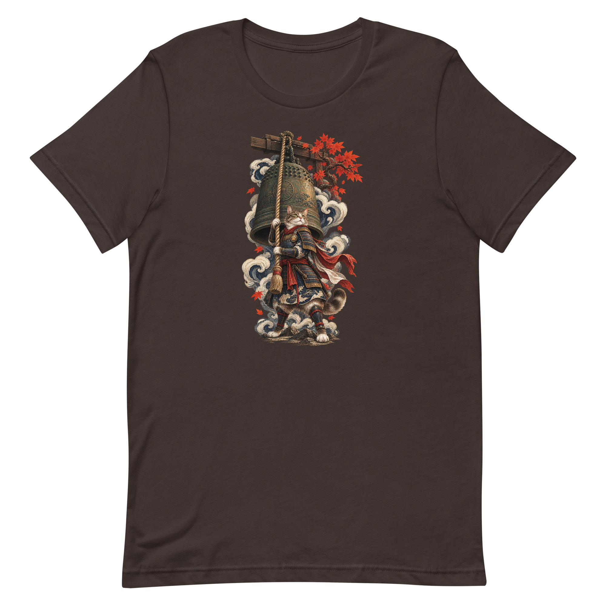 Samurai Cat Temple Bell Guardian Japanese Art, Japanese Art Tee, Mythology Gift - Image 10