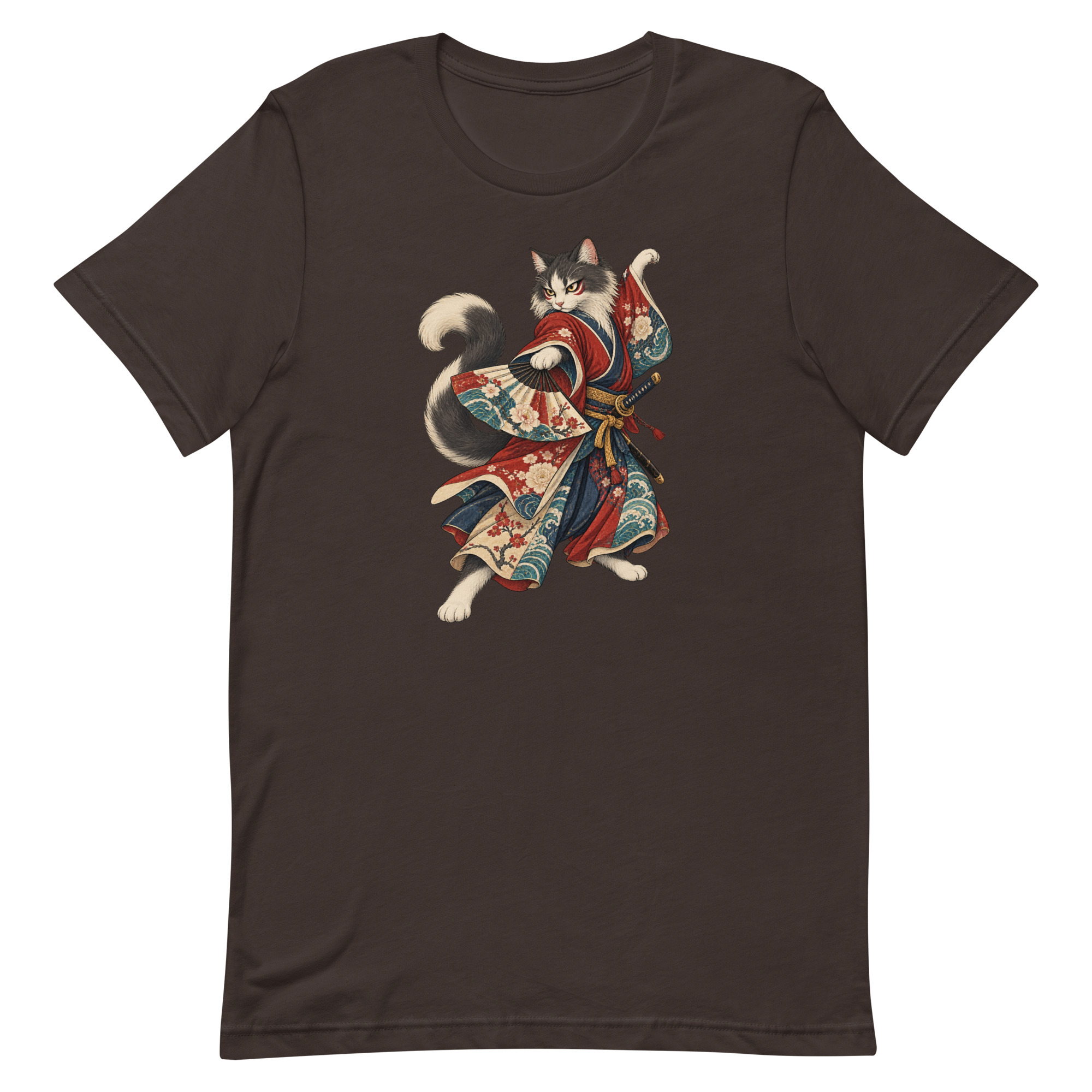 Samurai Cat Kabuki Fan Japanese Warrior Art, Japanese Art Tee, Mythology Gift - Image 10