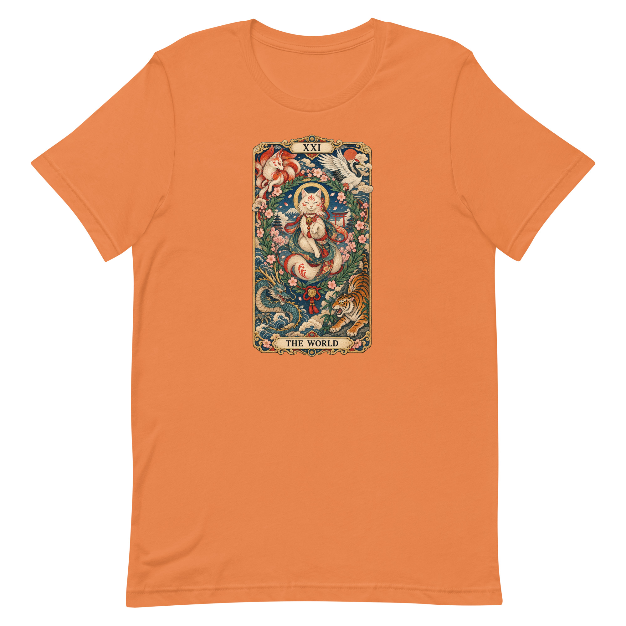 The World Shrine Cat Tarot Japanese Art T-Shirt - Image 9