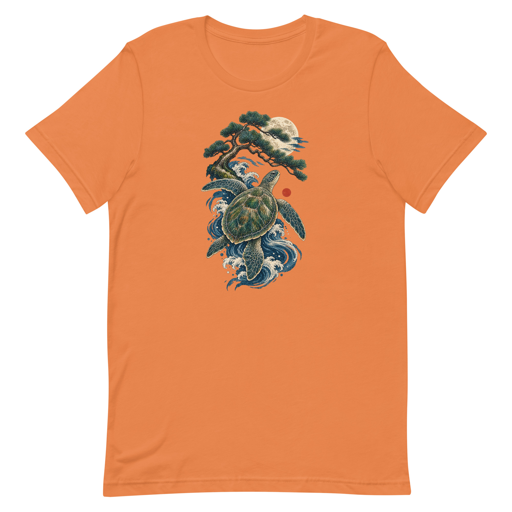 Ancient Sea Turtle Pine Moon Japanese Art, Japanese Art Tee, Mythology Gift - Image 9