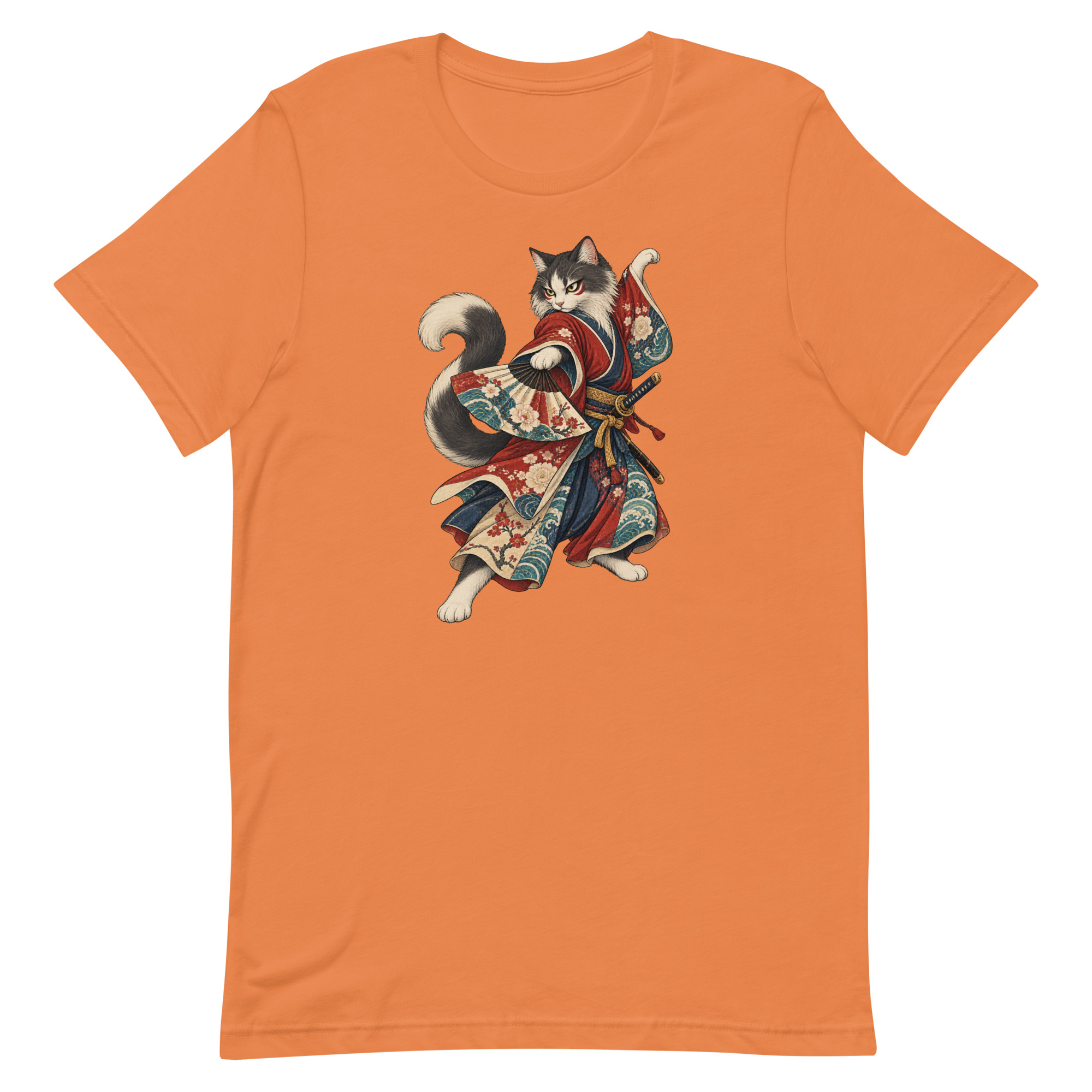 Samurai Cat Kabuki Fan Japanese Warrior Art, Japanese Art Tee, Mythology Gift - Image 11