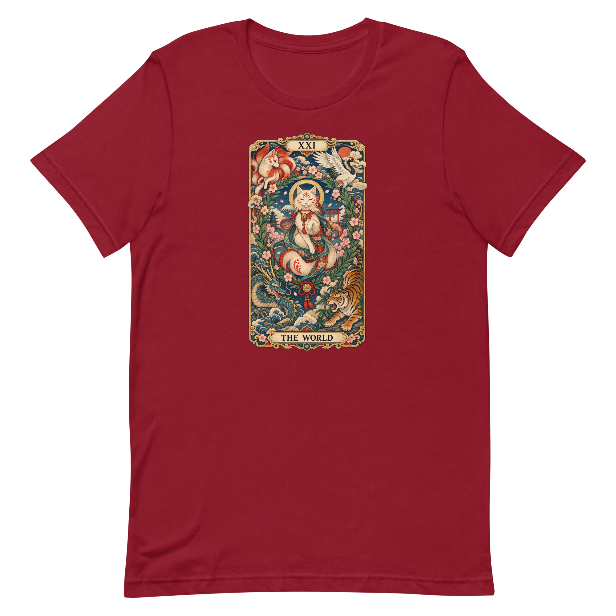 The World Shrine Cat Tarot Japanese Art T-Shirt - Image 10
