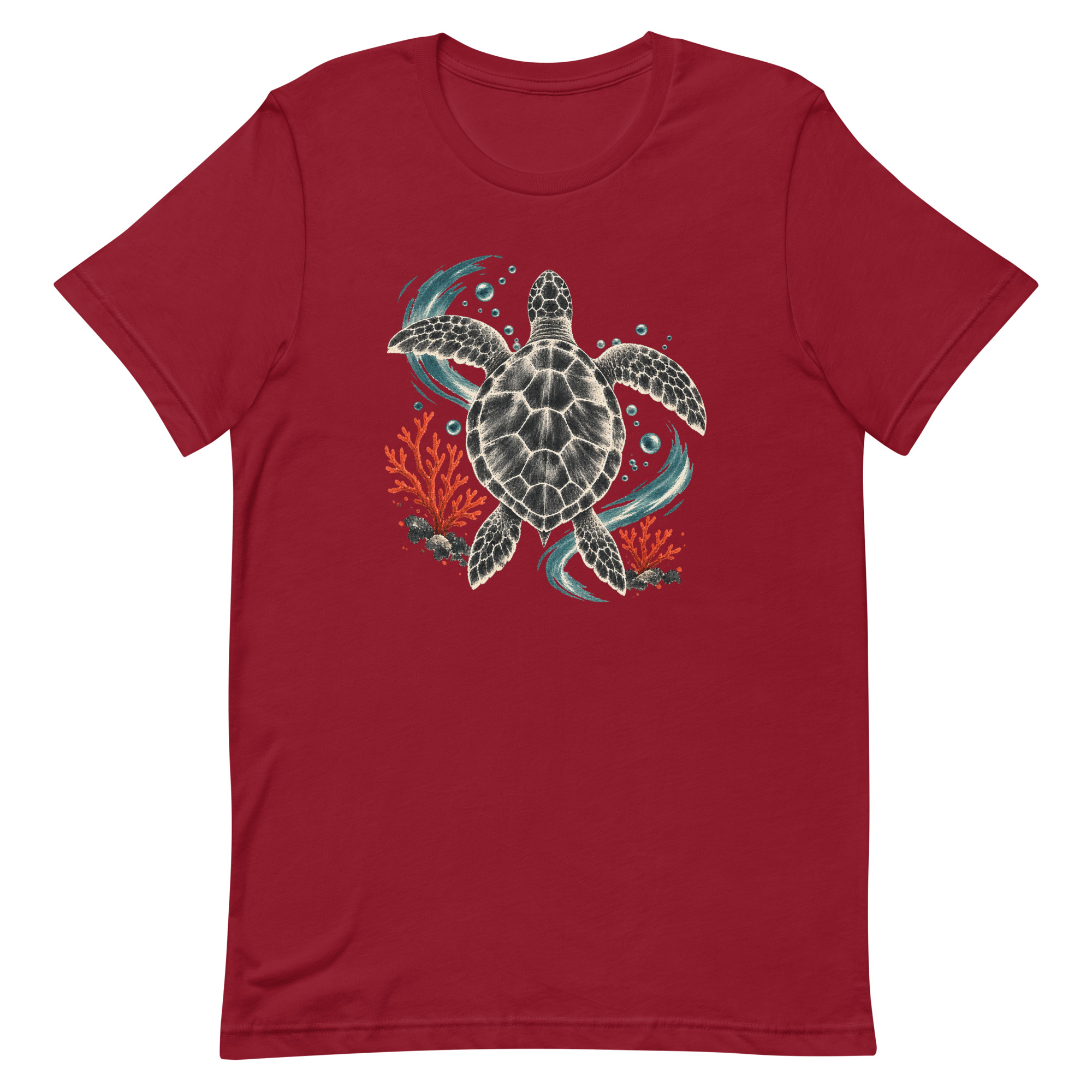 Gyotaku Sea Turtle Coral Japanese Print Art, Japanese Art Tee, Mythology Gift - Image 12