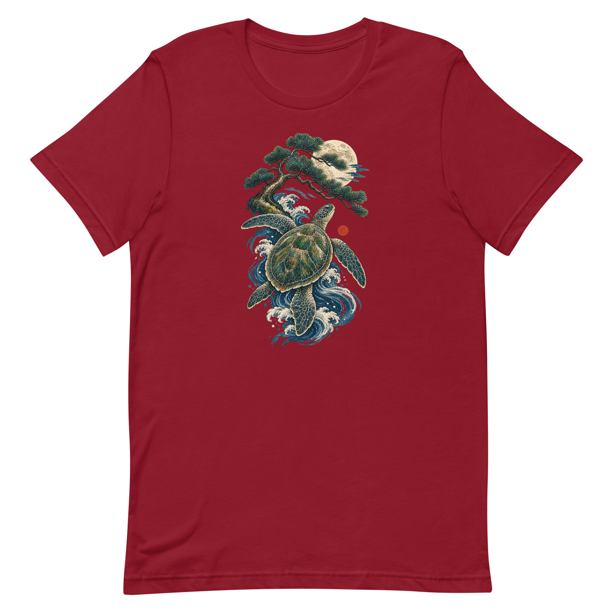 Ancient Sea Turtle Pine Moon Japanese Art, Japanese Art Tee, Mythology Gift - Image 10