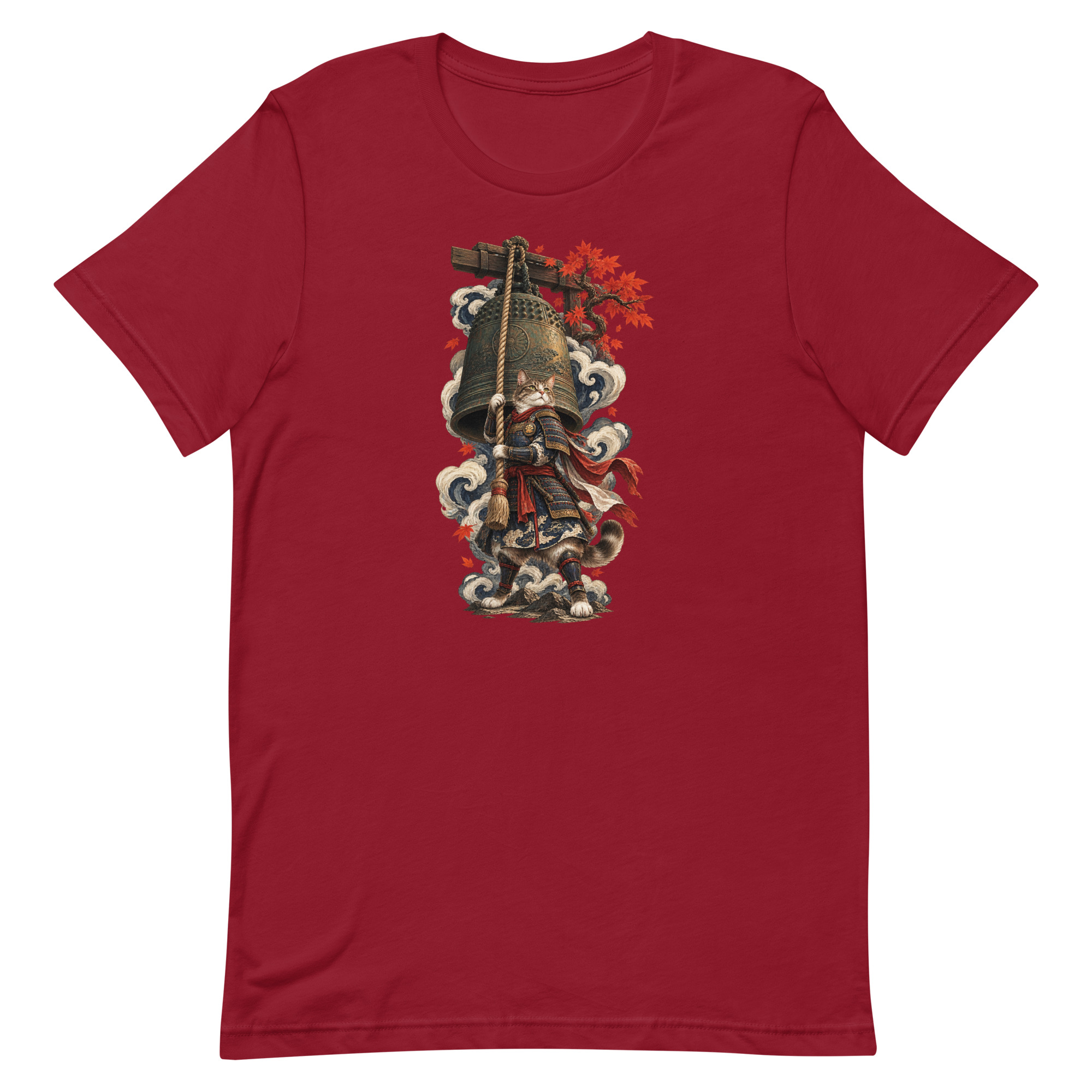 Samurai Cat Temple Bell Guardian Japanese Art, Japanese Art Tee, Mythology Gift - Image 12