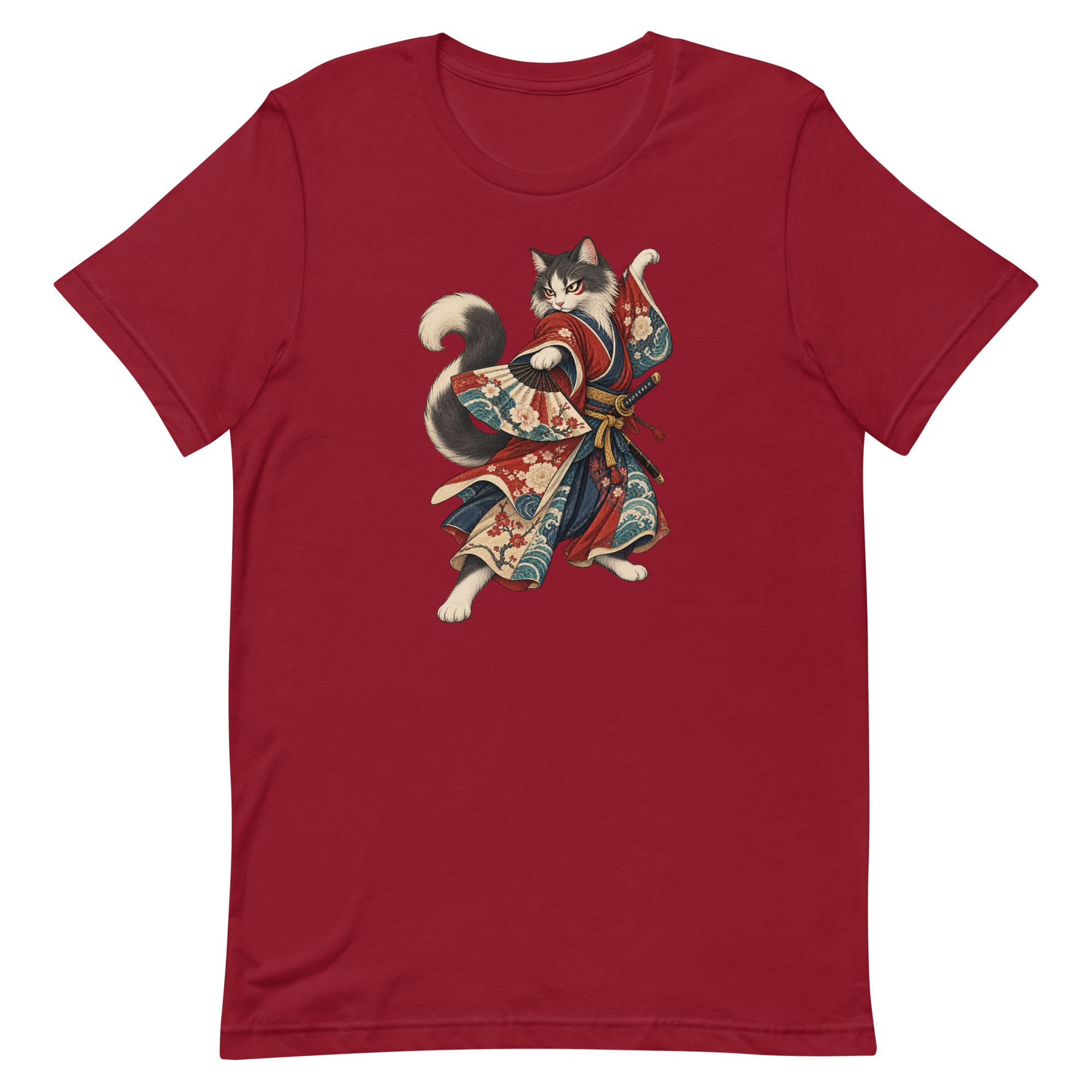 Samurai Cat Kabuki Fan Japanese Warrior Art, Japanese Art Tee, Mythology Gift - Image 12