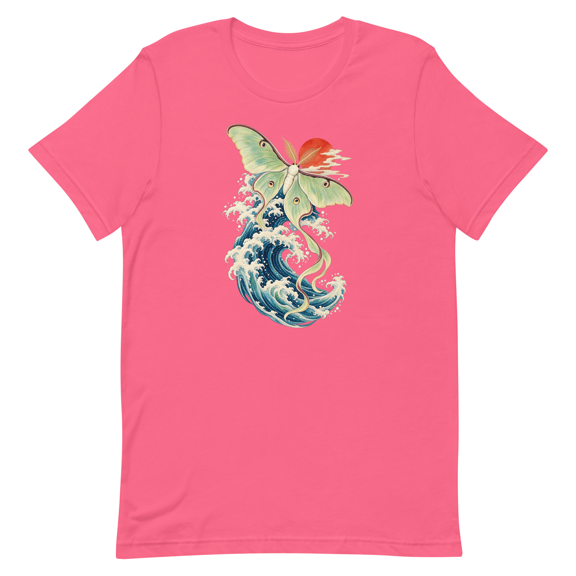 Luna Moth Great Wave Japanese Ukiyo-e Art T-Shirt - Image 72