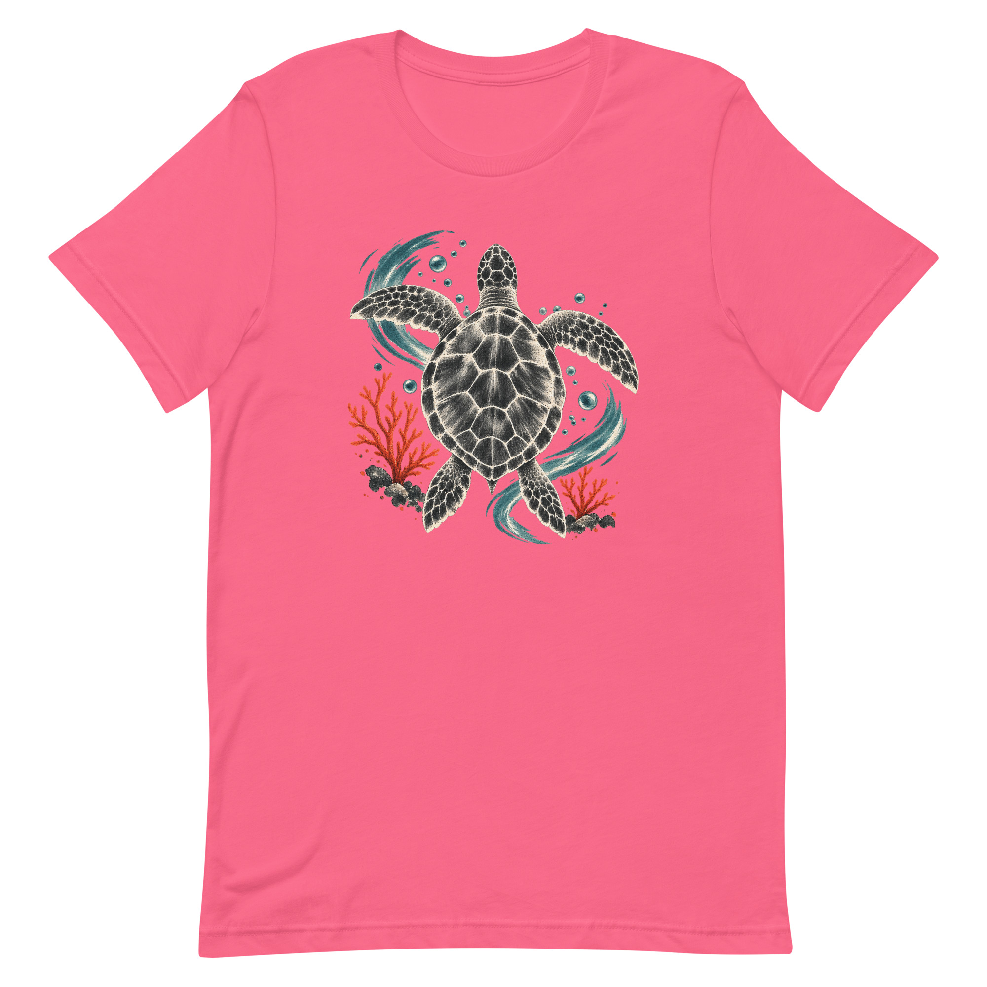 Gyotaku Sea Turtle Coral Japanese Print Art, Japanese Art Tee, Mythology Gift - Image 74