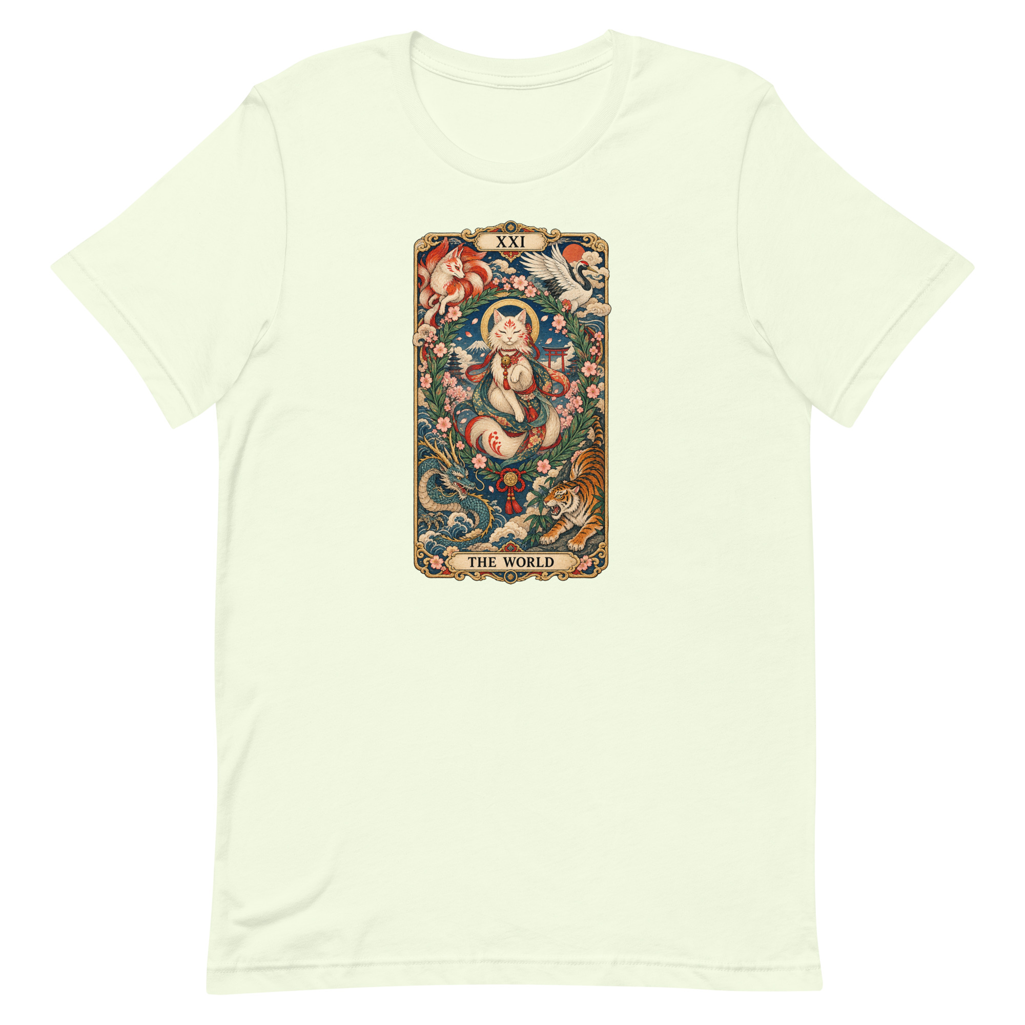 The World Shrine Cat Tarot Japanese Art T-Shirt - Image 11