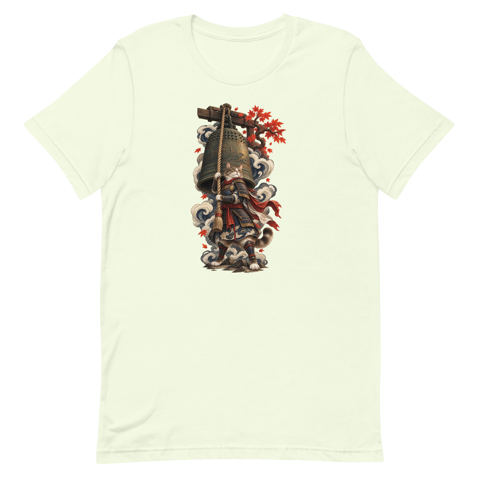 Samurai Cat Temple Bell Guardian Japanese Art, Japanese Art Tee, Mythology Gift - Image 13