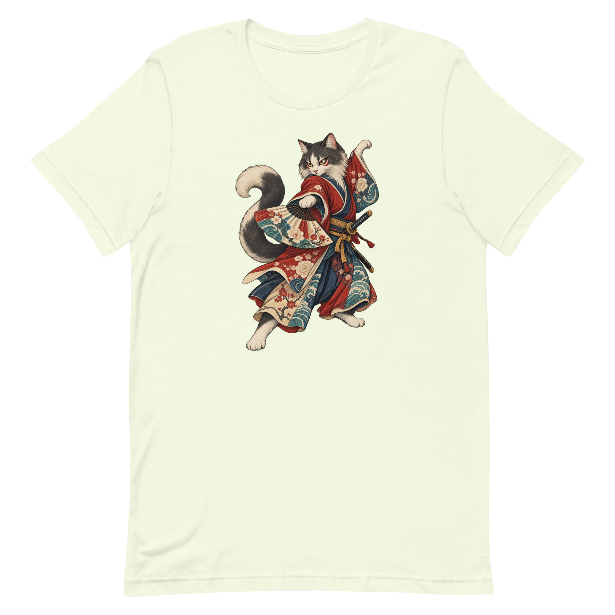 Samurai Cat Kabuki Fan Japanese Warrior Art, Japanese Art Tee, Mythology Gift - Image 13