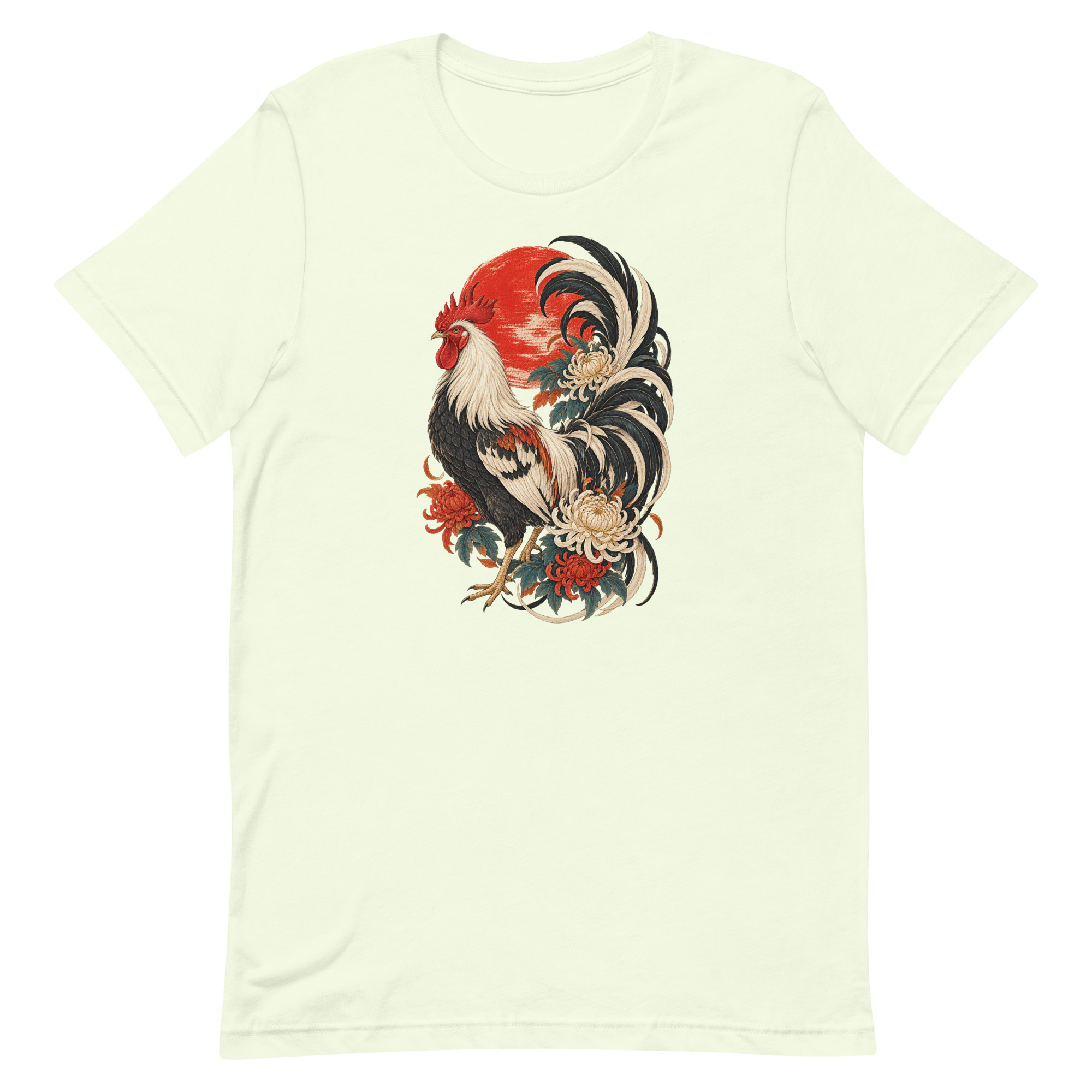 Japanese Rooster Red Sun Chrysanthemum Art, Japanese Art Tee, Mythology Gift - Image 11