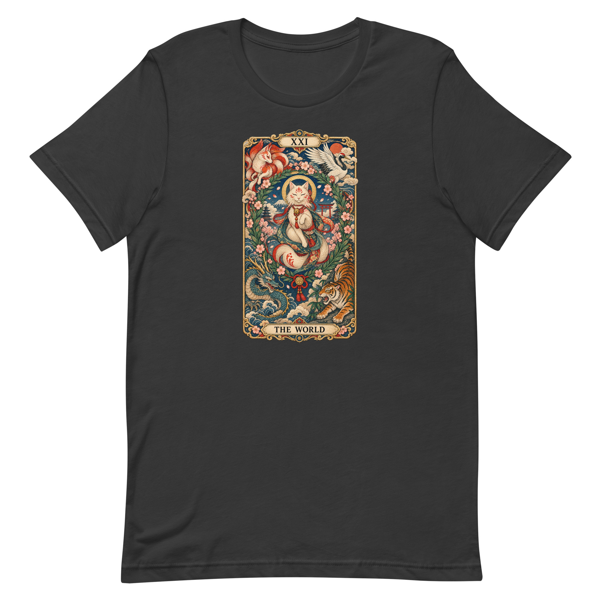 The World Shrine Cat Tarot Japanese Art T-Shirt - Image 73