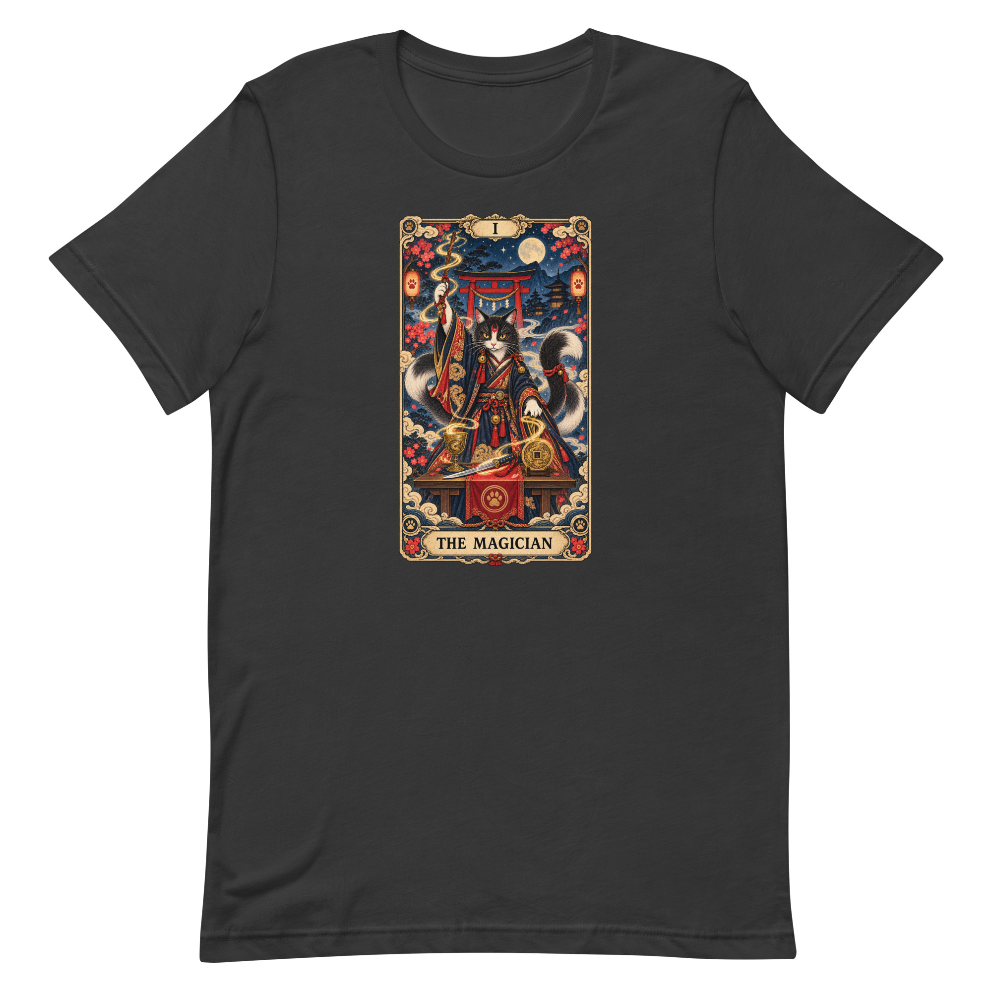 The Magician Bakeneko Cat Tarot Japanese Yokai Art, Japanese Art Tee, Mythology Gift - Image 73