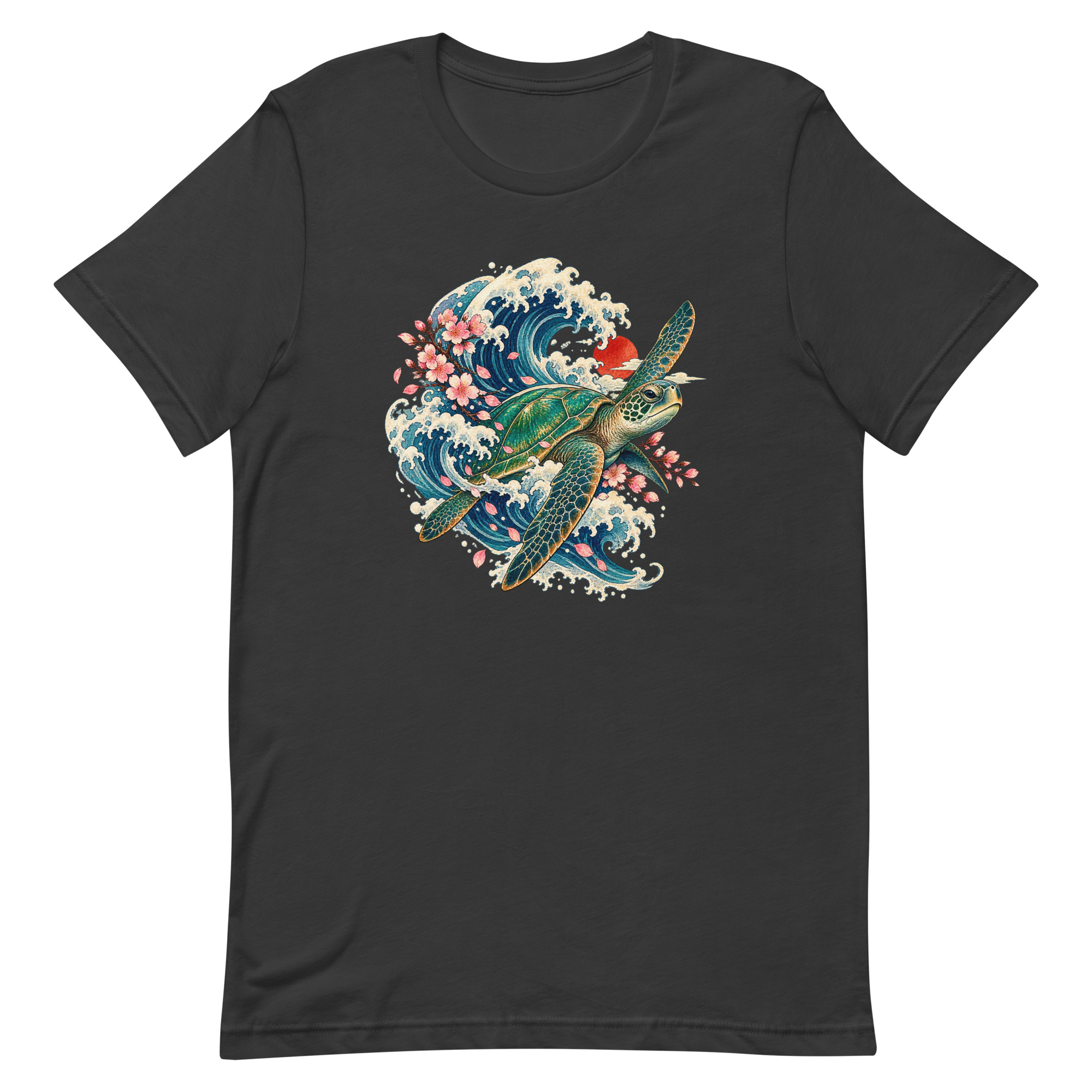 Sea Turtle Great Wave Sakura Japanese Art, Japanese Art Tee, Mythology Gift - Image 75