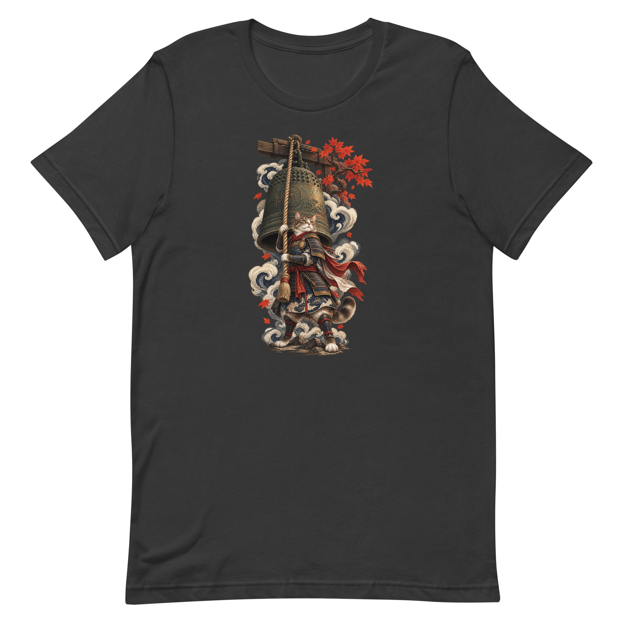 Samurai Cat Temple Bell Guardian Japanese Art, Japanese Art Tee, Mythology Gift - Image 75