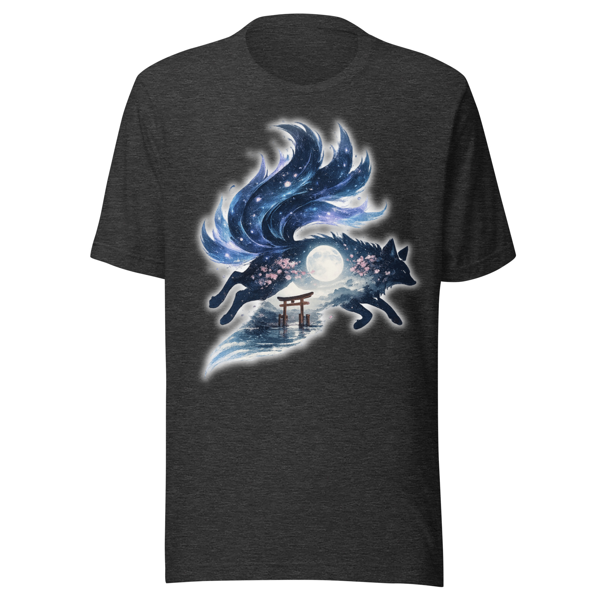 Nine Tailed Fox Galaxy Japanese Kitsune T-Shirt - Image 3