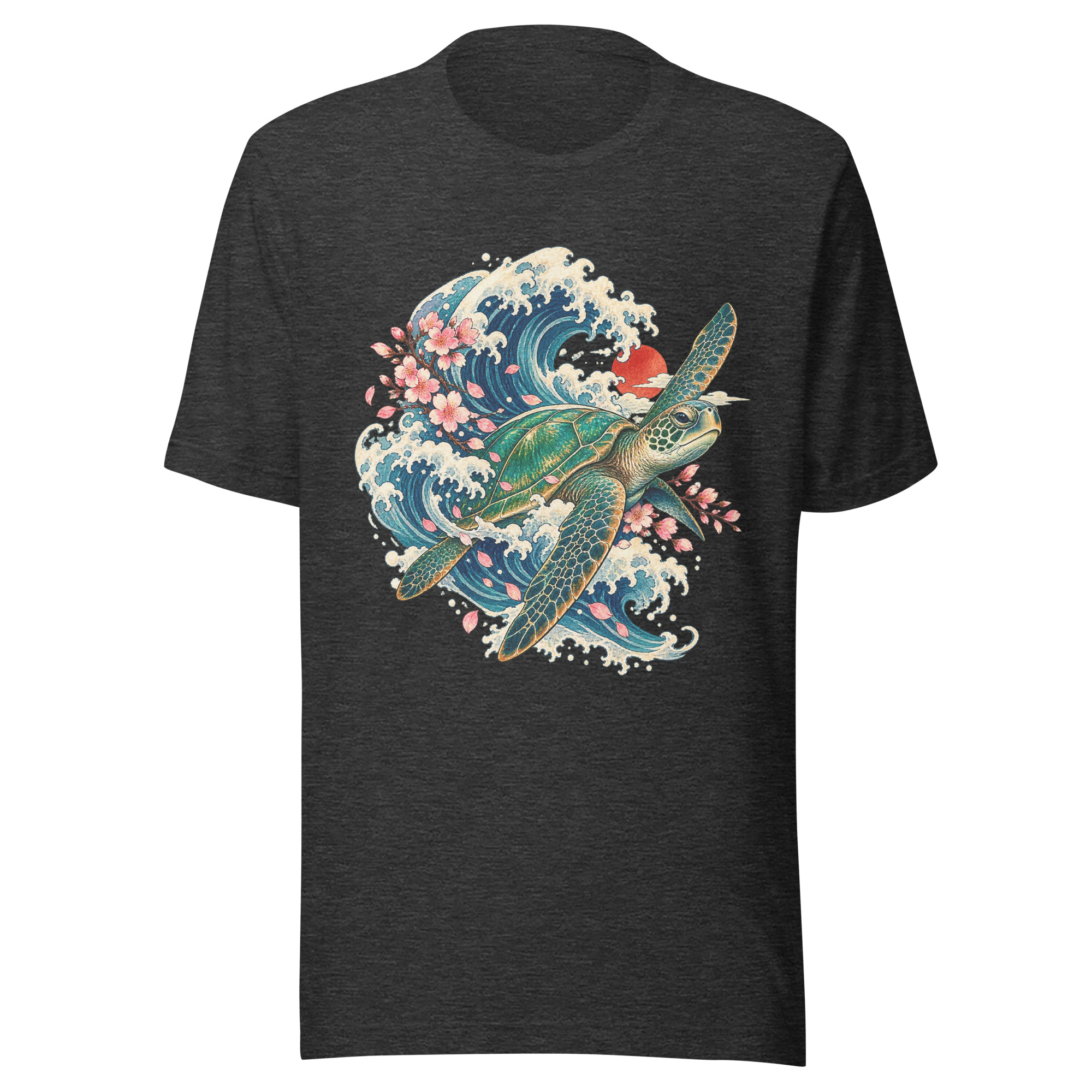 Sea Turtle Great Wave Sakura Japanese Art, Japanese Art Tee, Mythology Gift - Image 111