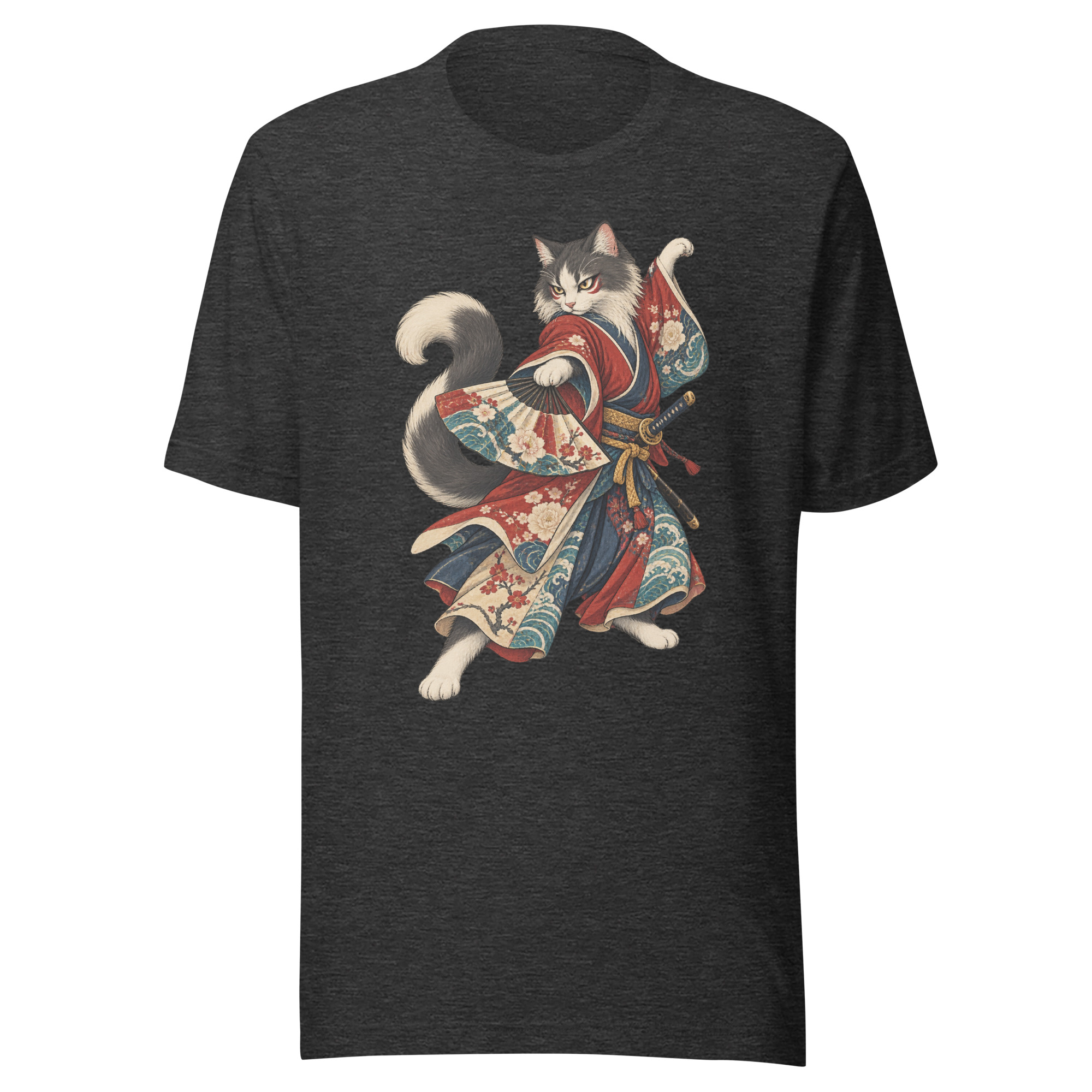 Samurai Cat Kabuki Fan Japanese Warrior Art, Japanese Art Tee, Mythology Gift - Image 111