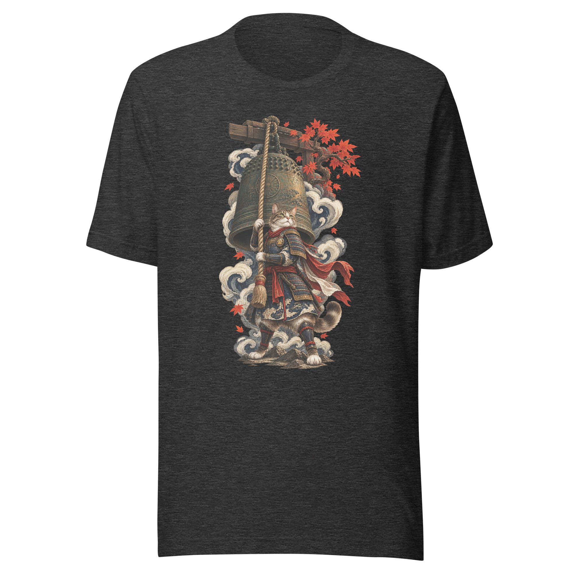 Samurai Cat Temple Bell Guardian Japanese Art, Japanese Art Tee, Mythology Gift - Image 111
