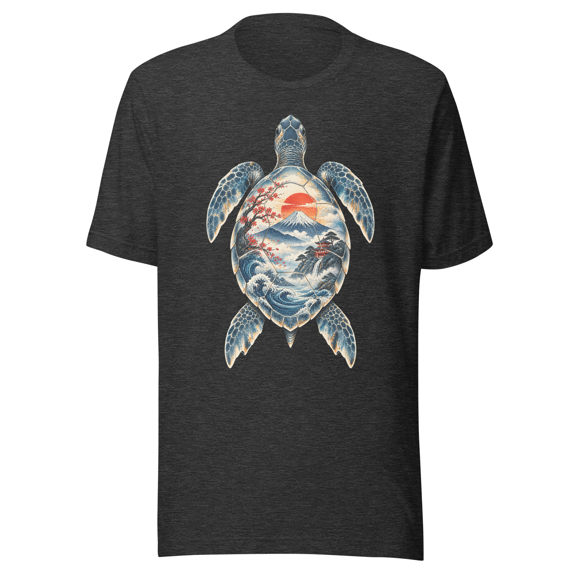 Sea Turtle Mount Fuji Sunrise Japanese Art, Japanese Art Tee, Mythology Gift - Image 111