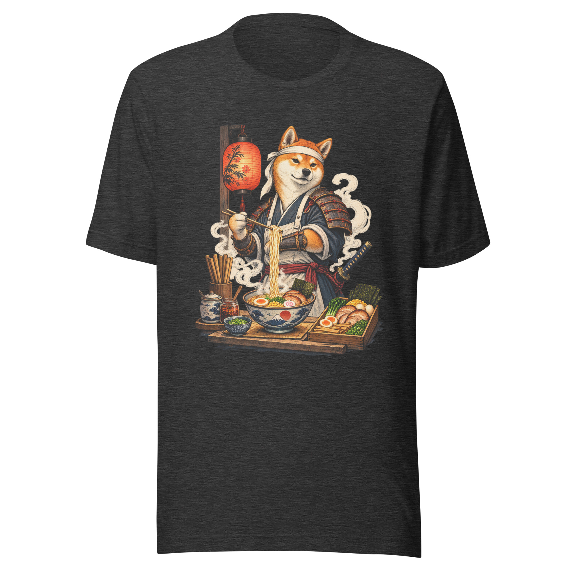 Shiba Samurai Ramen Chef Japanese Dog Art T-Shirt - Image 26