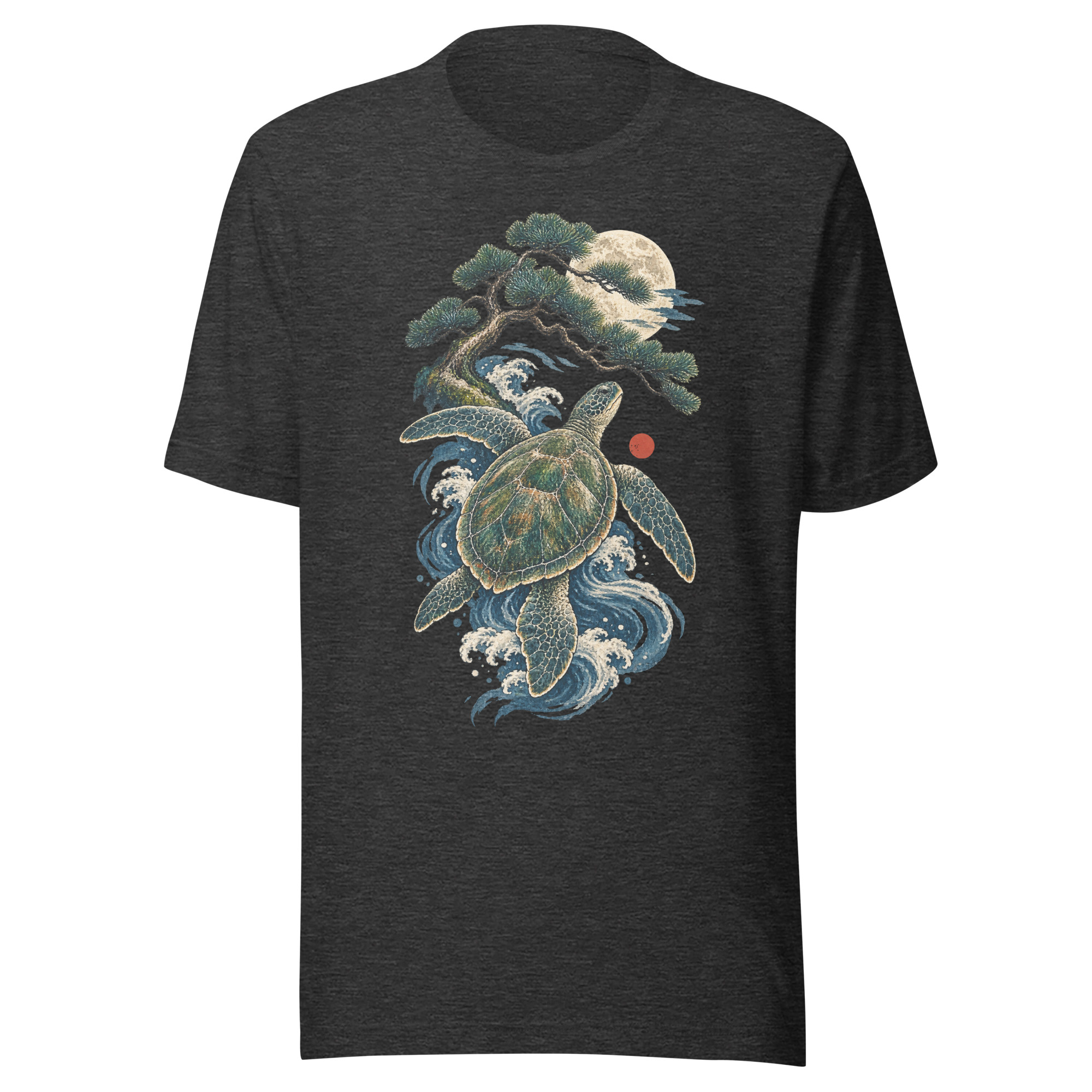 Ancient Sea Turtle Pine Moon Japanese Art, Japanese Art Tee, Mythology Gift - Image 144