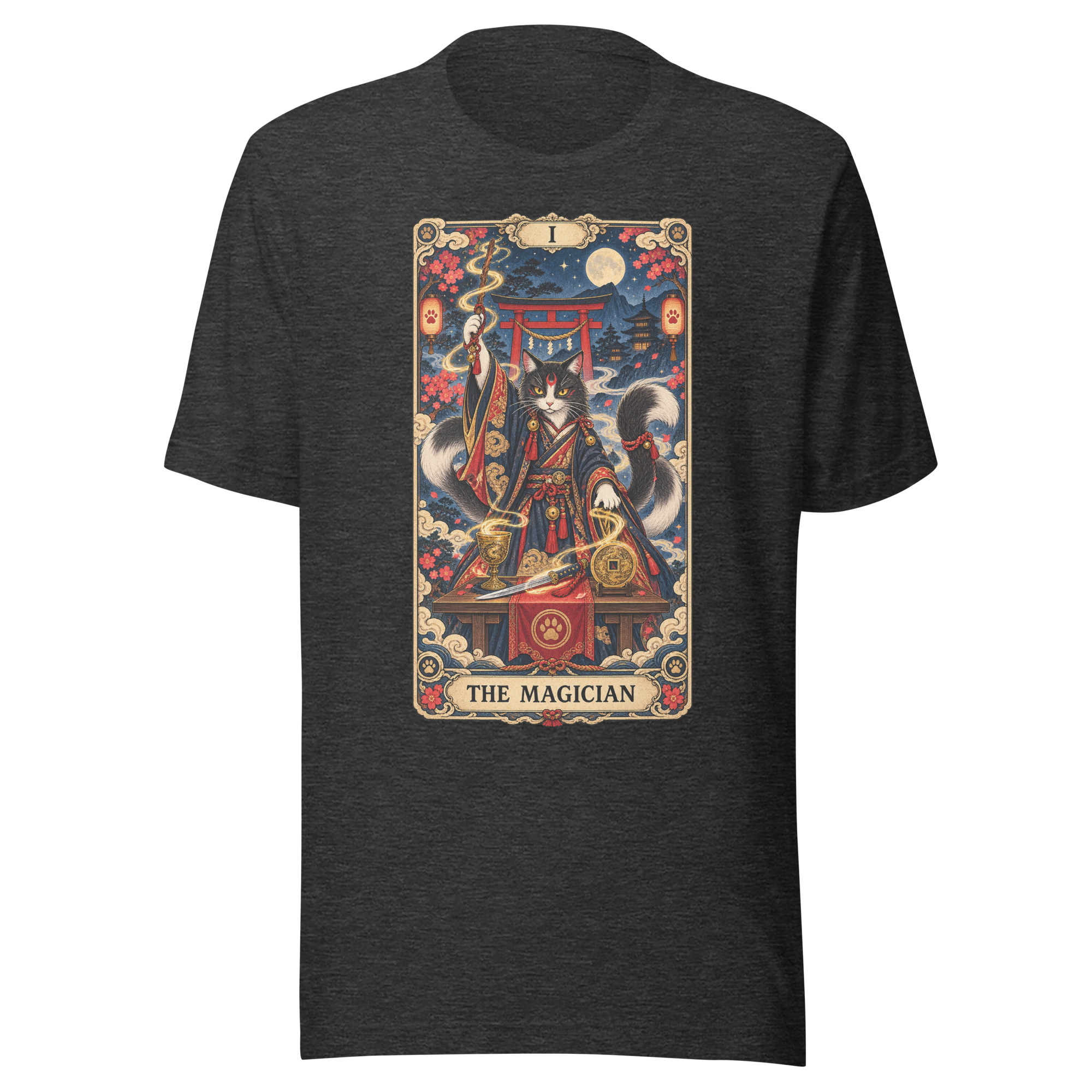 The Magician Bakeneko Cat Tarot Japanese Yokai Art, Japanese Art Tee, Mythology Gift - Image 144