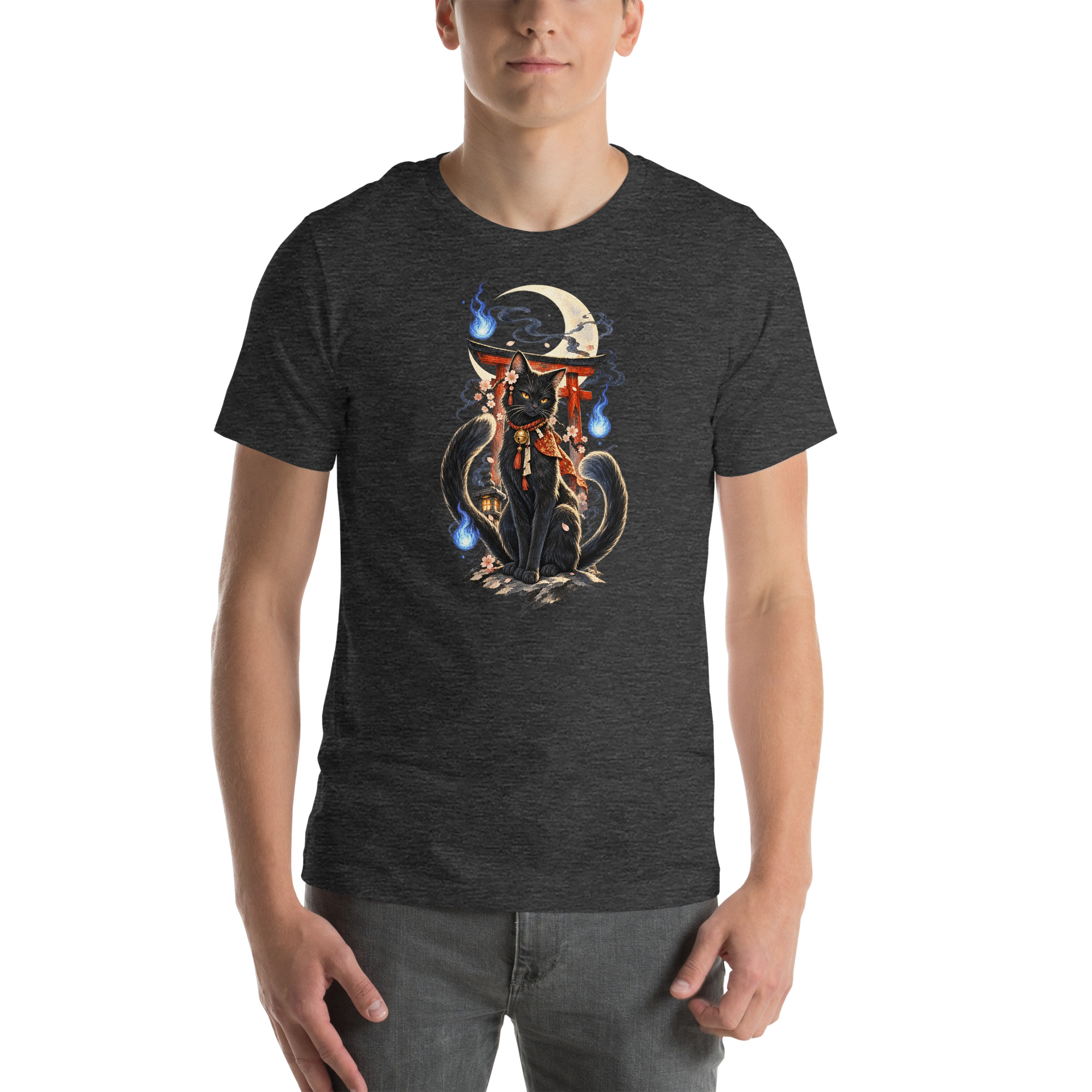 Witchy Nekomata Moon Shrine Japanese Folklore T-Shirt - Image 25