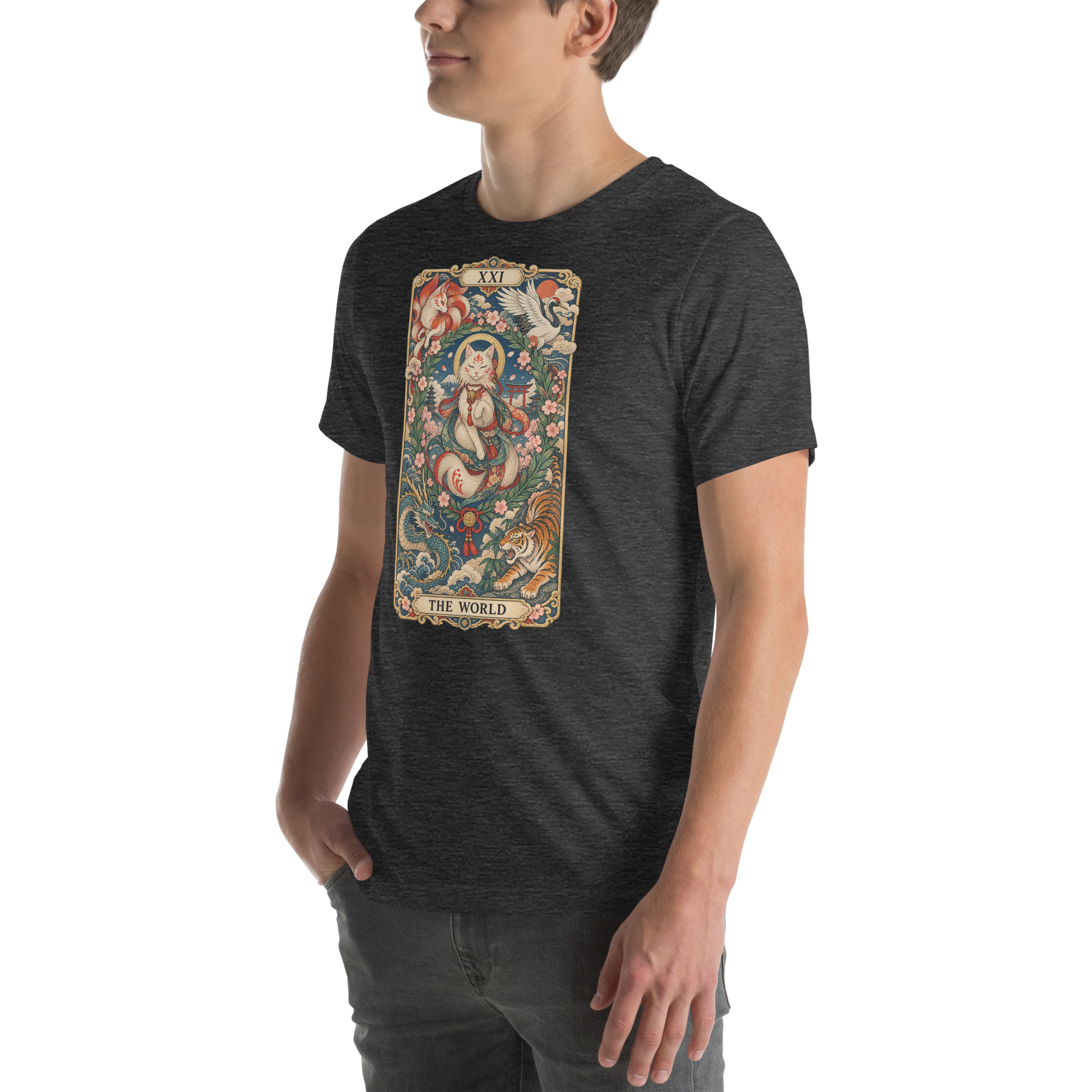 The World Shrine Cat Tarot Japanese Art T-Shirt - Image 115