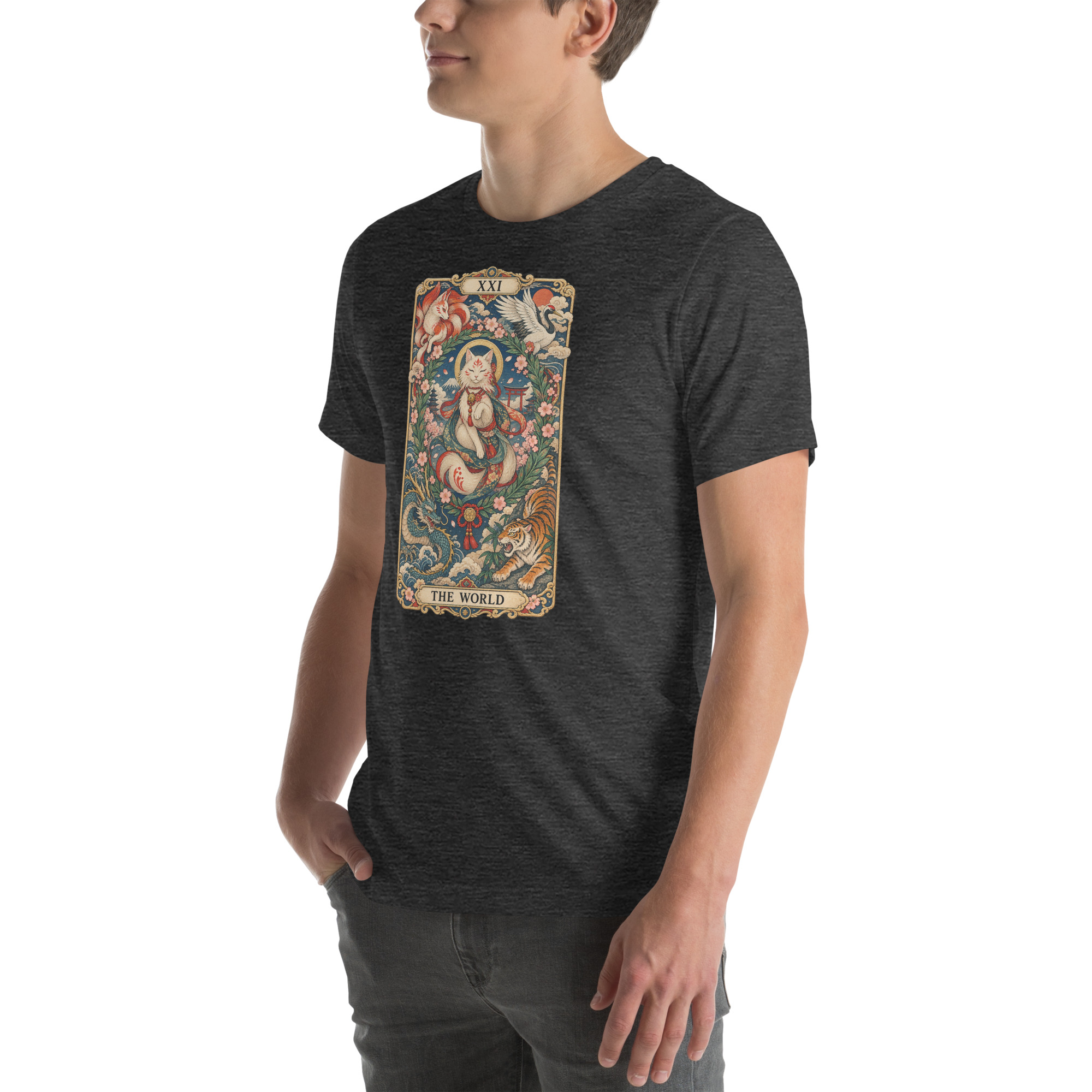 The World Shrine Cat Tarot Japanese Art T-Shirt - Image 140