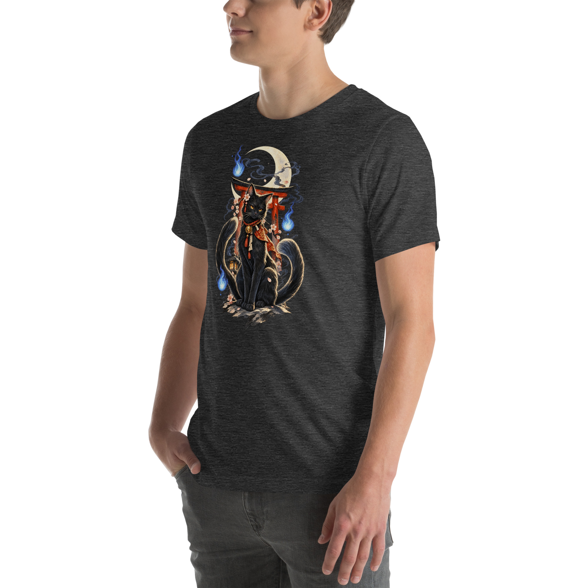 Witchy Nekomata Moon Shrine Japanese Folklore T-Shirt - Image 28