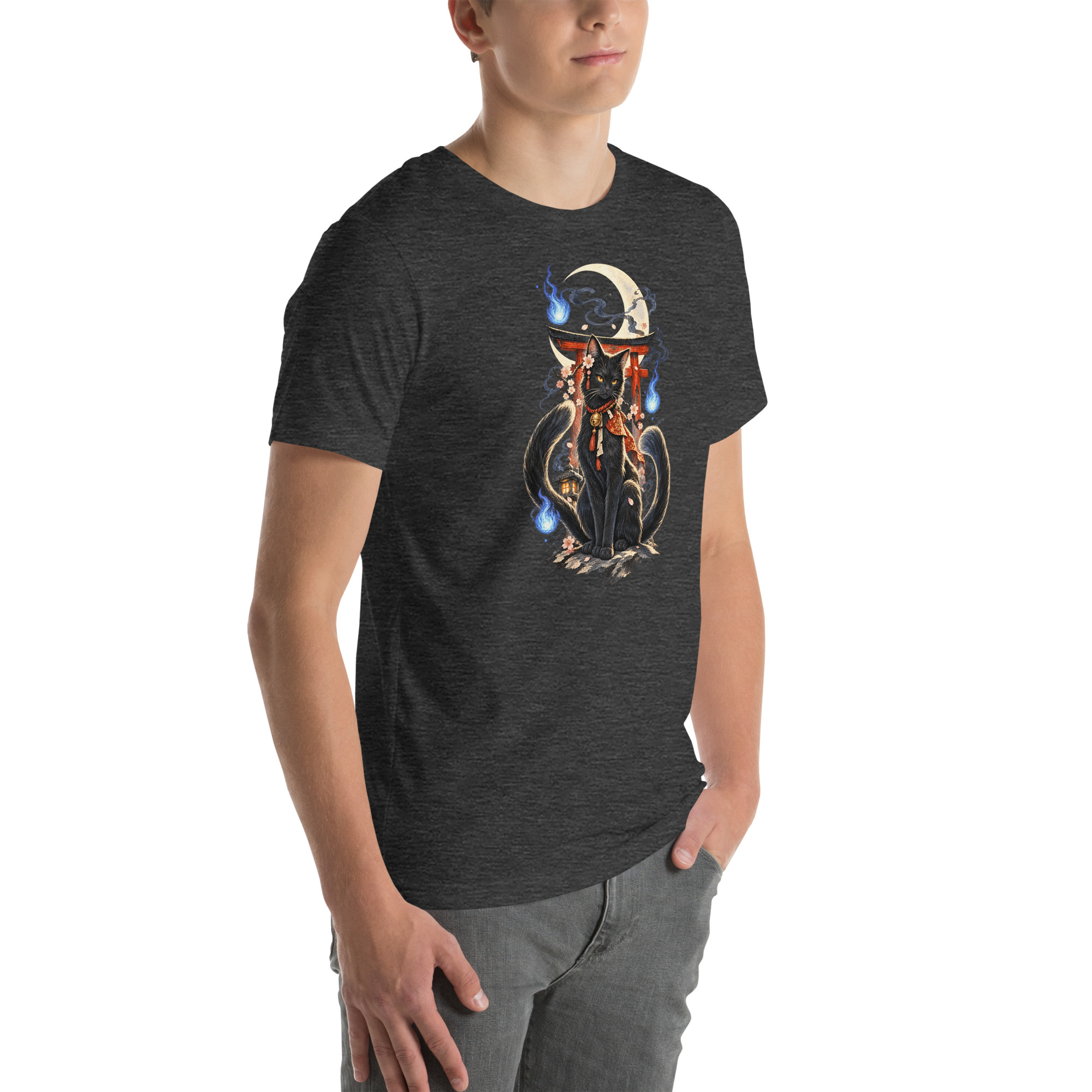 Witchy Nekomata Moon Shrine Japanese Folklore T-Shirt - Image 30