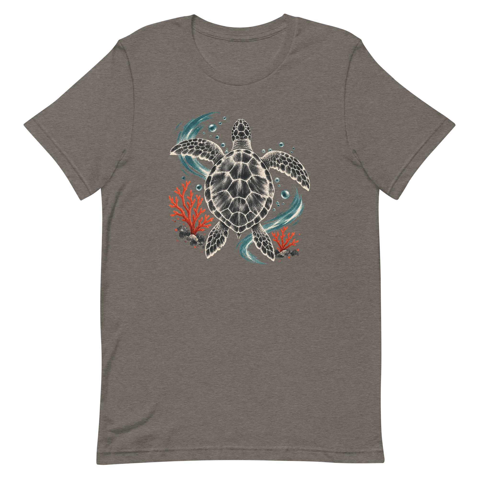 Gyotaku Sea Turtle Coral Japanese Print Art, Japanese Art Tee, Mythology Gift - Image 86