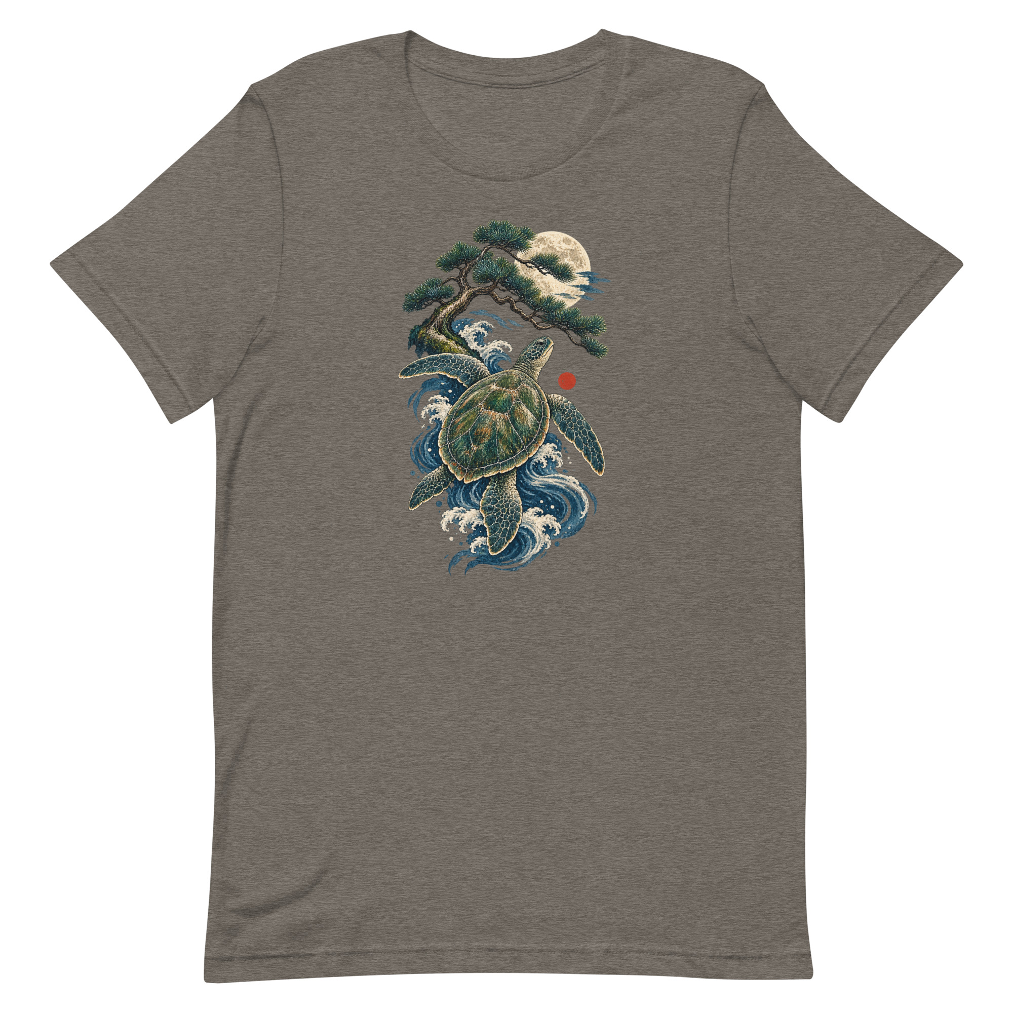 Ancient Sea Turtle Pine Moon Japanese Art, Japanese Art Tee, Mythology Gift - Image 84