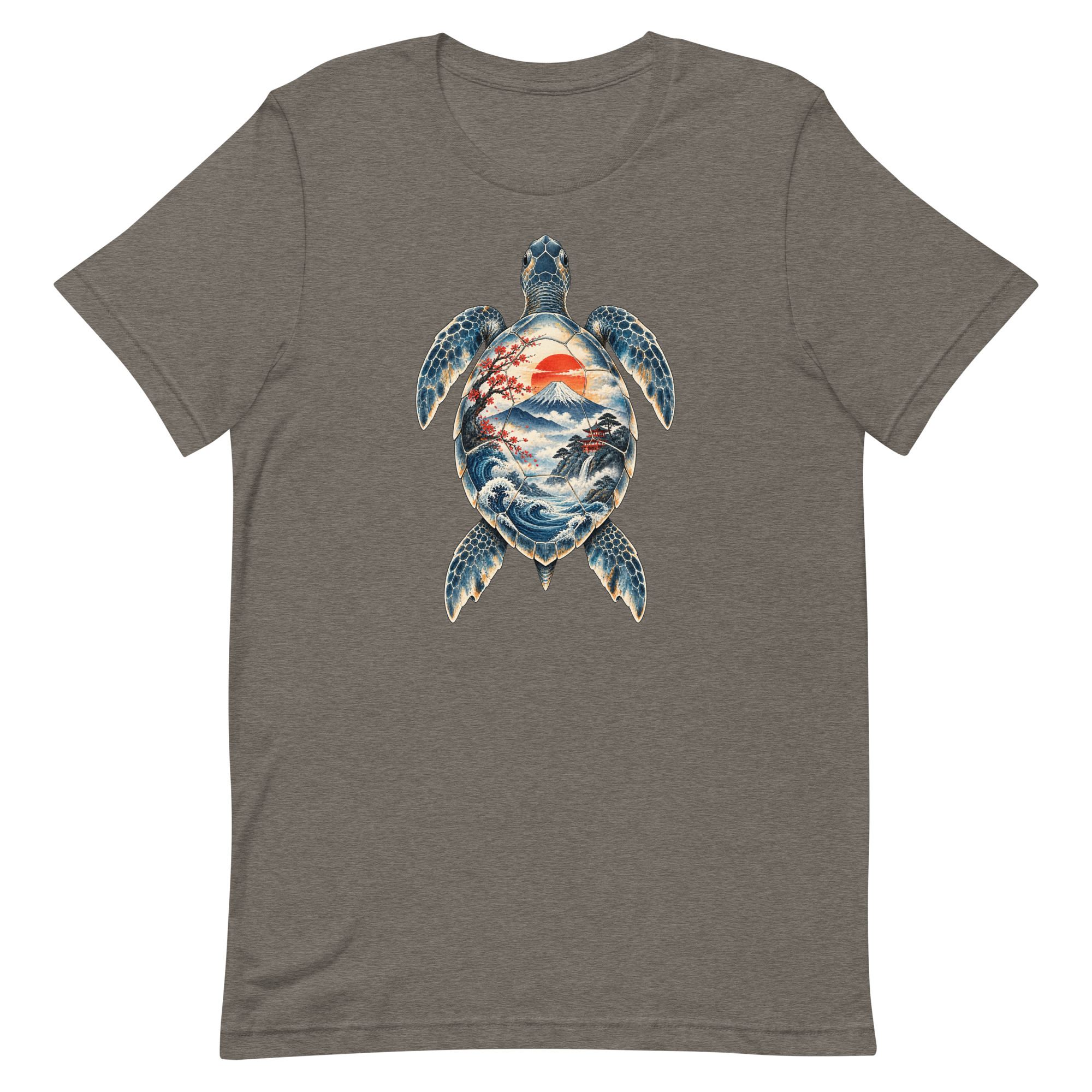 Sea Turtle Mount Fuji Sunrise Japanese Art, Japanese Art Tee, Mythology Gift - Image 86