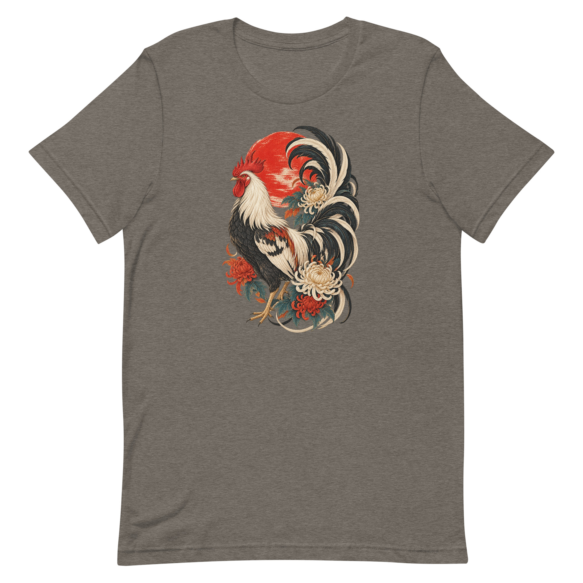 Japanese Rooster Red Sun Chrysanthemum Art, Japanese Art Tee, Mythology Gift - Image 84
