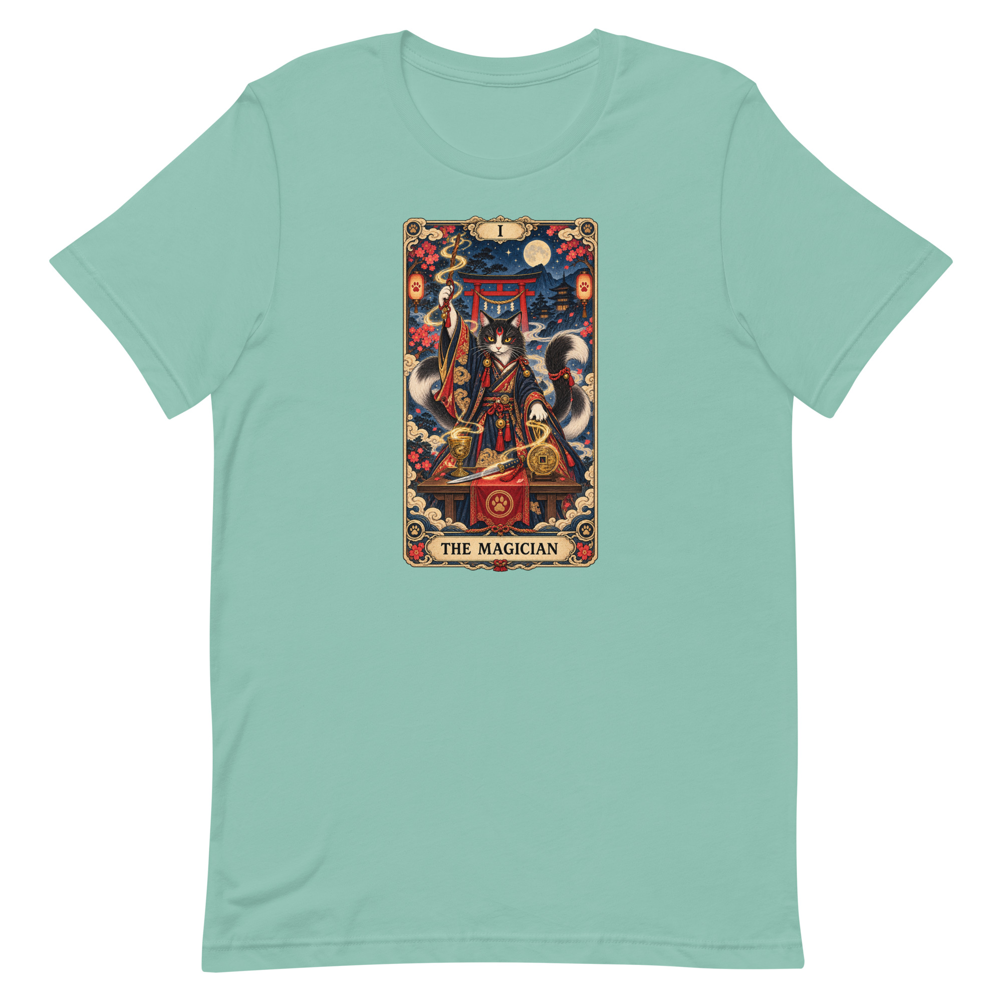 The Magician Bakeneko Cat Tarot Japanese Yokai Art, Japanese Art Tee, Mythology Gift - Image 12
