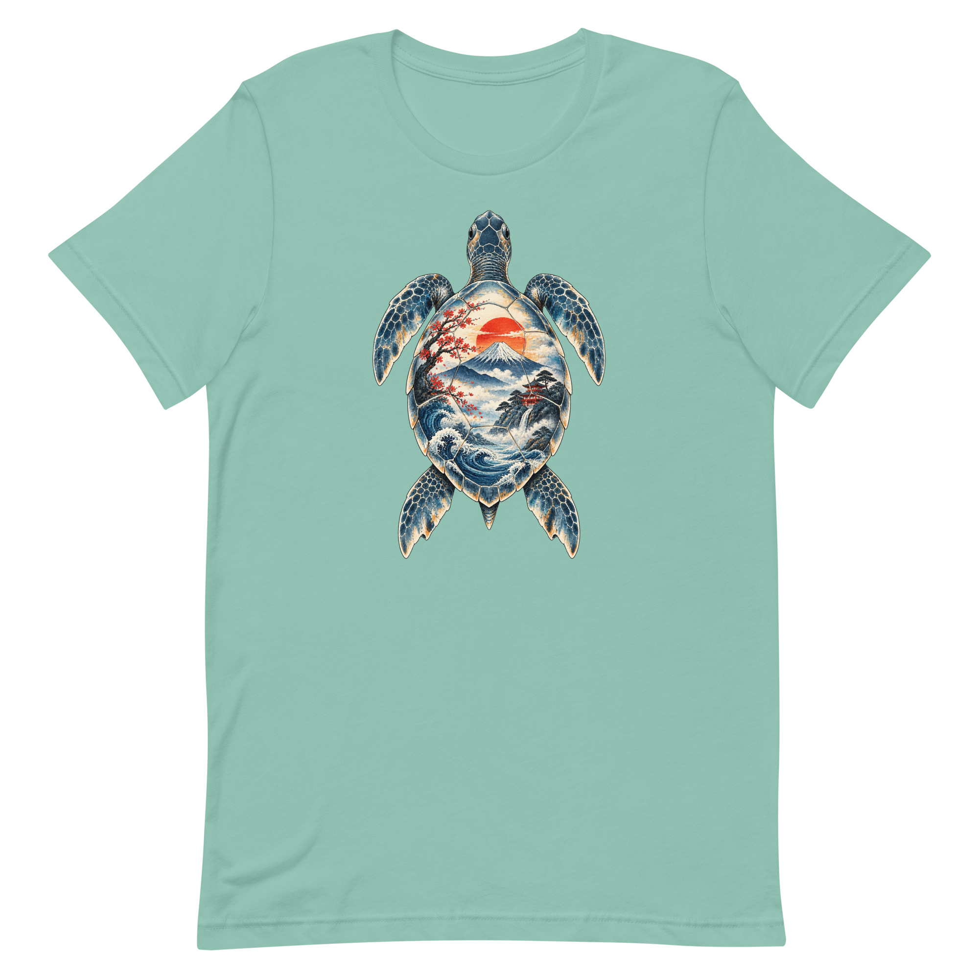 Sea Turtle Mount Fuji Sunrise Japanese Art, Japanese Art Tee, Mythology Gift - Image 14