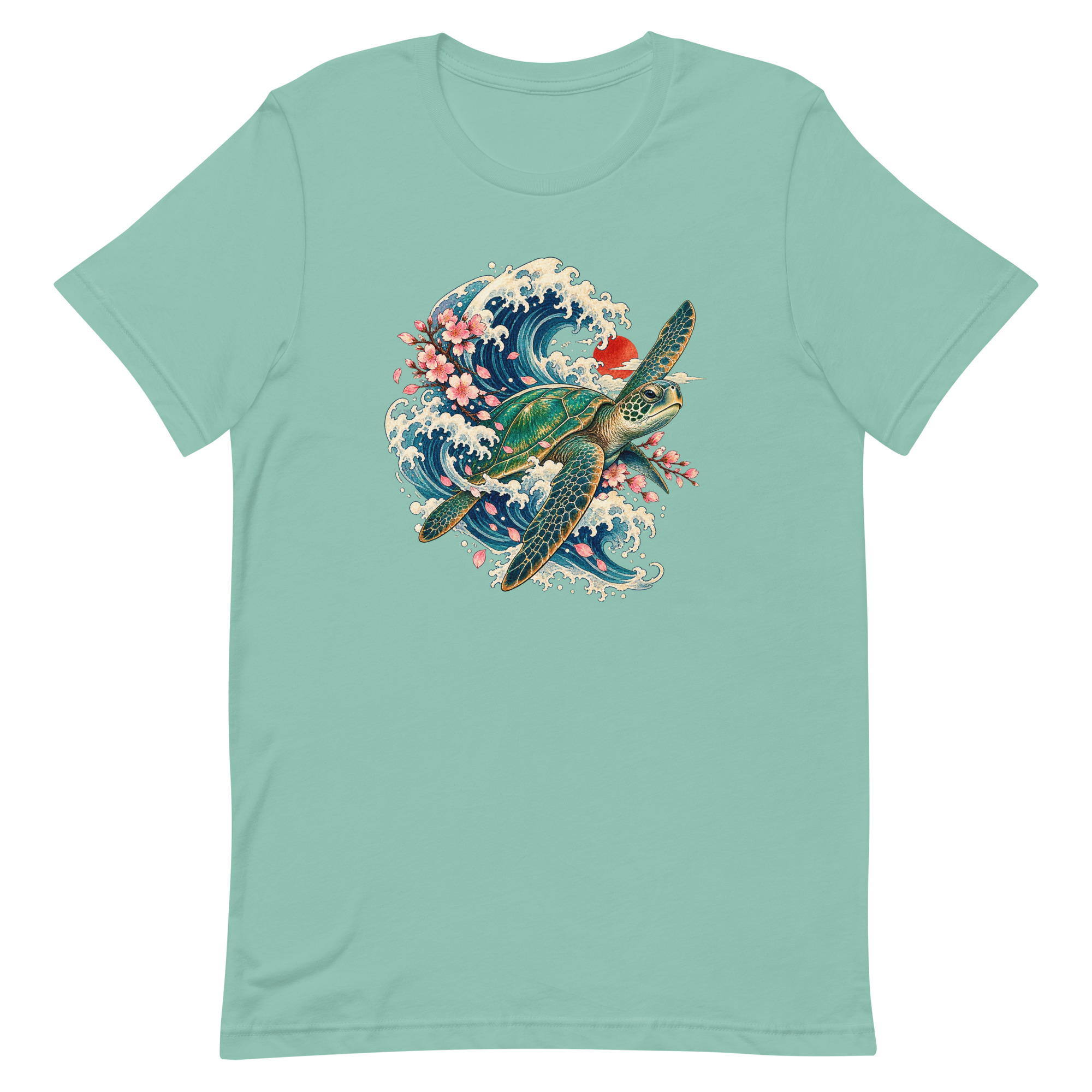 Sea Turtle Great Wave Sakura Japanese Art, Japanese Art Tee, Mythology Gift - Image 14