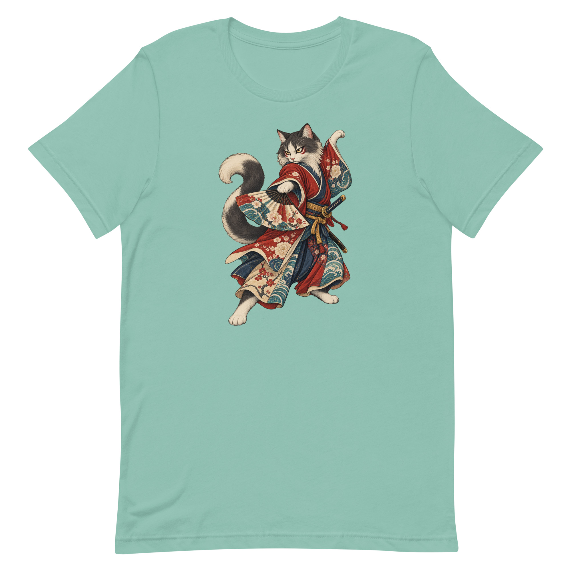 Samurai Cat Kabuki Fan Japanese Warrior Art, Japanese Art Tee, Mythology Gift - Image 14