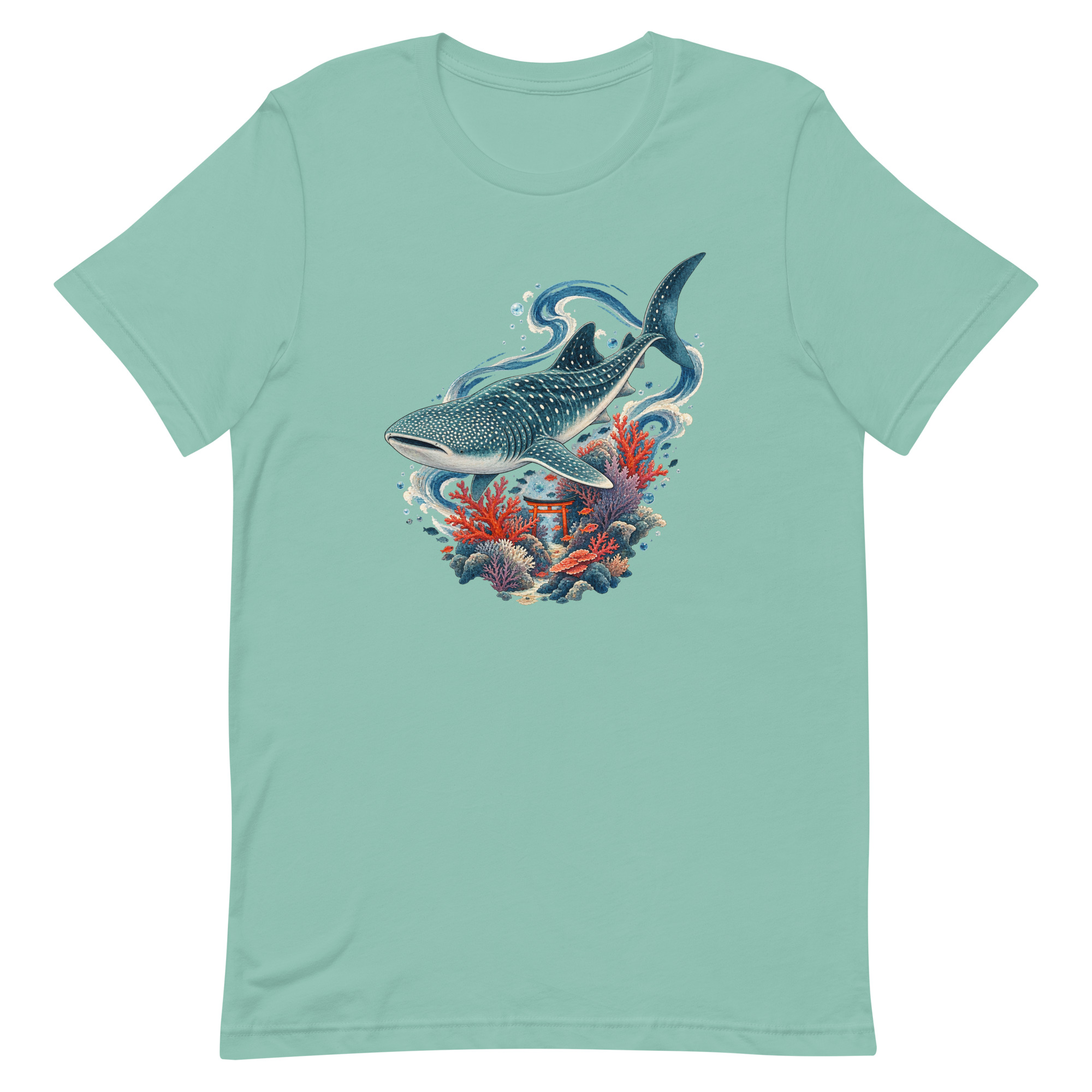 Whale Shark Torii Coral Garden Japanese Art, Japanese Art Tee, Mythology Gift - Image 14
